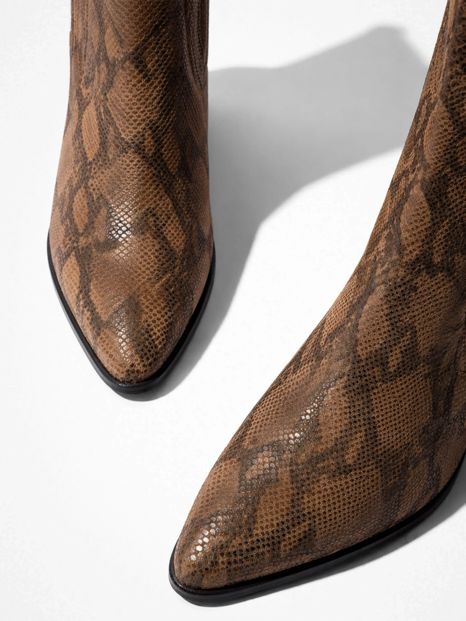 Enkellaars Western Dames Suede Colt Slangenprint