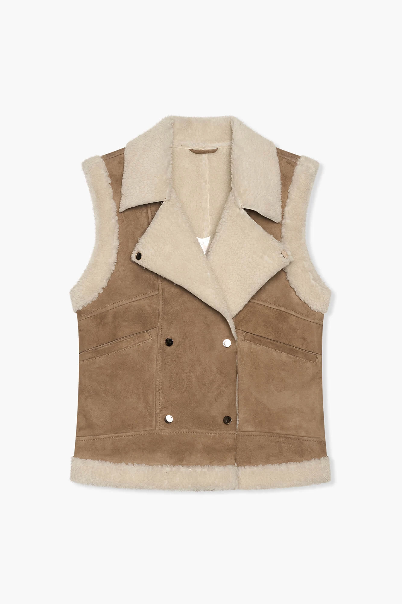 Lammy Dames Vest Suede Nick Cognac