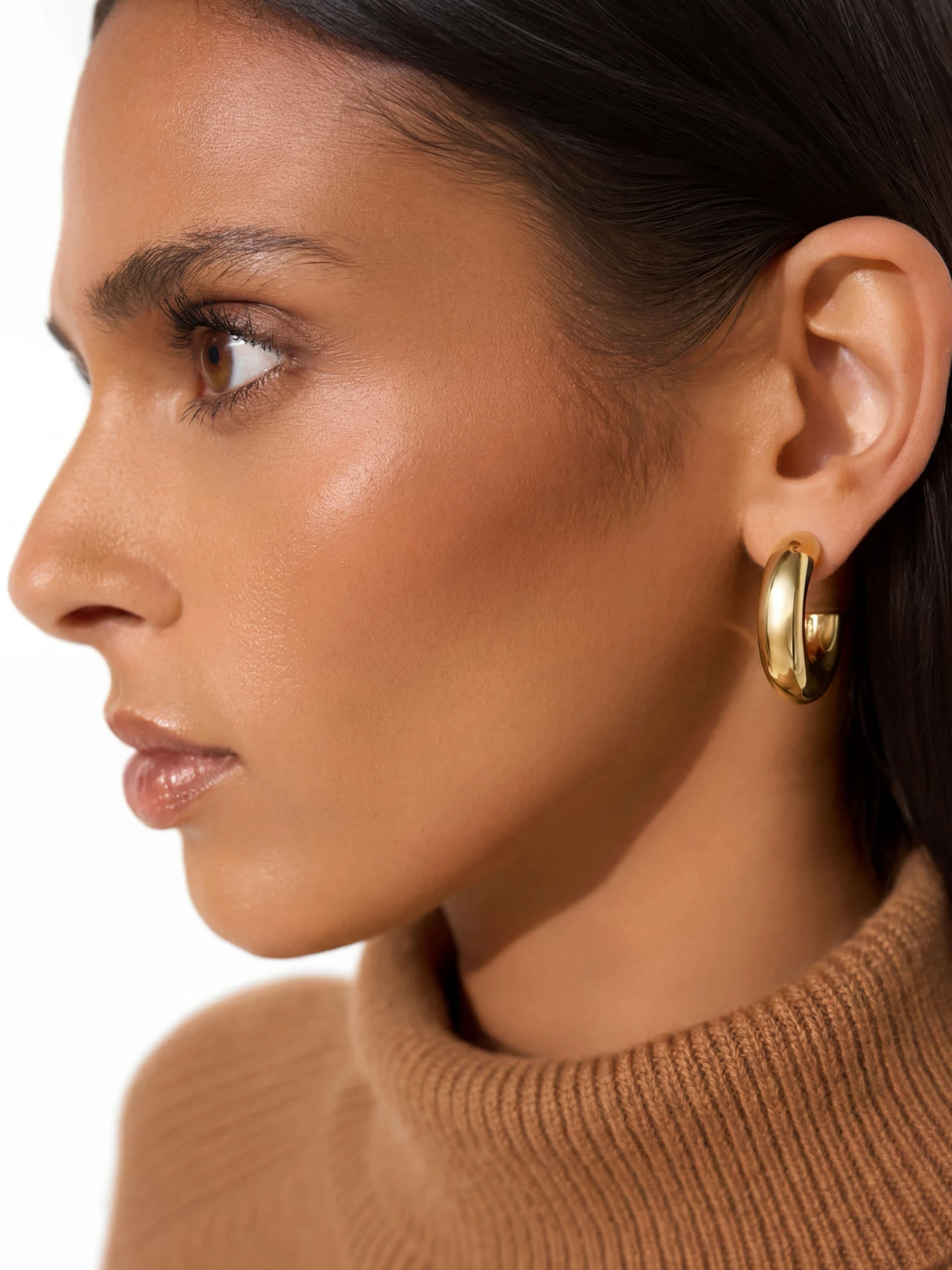 Gouden Oorbellen Creolen Chunky Hoops Hudson Large