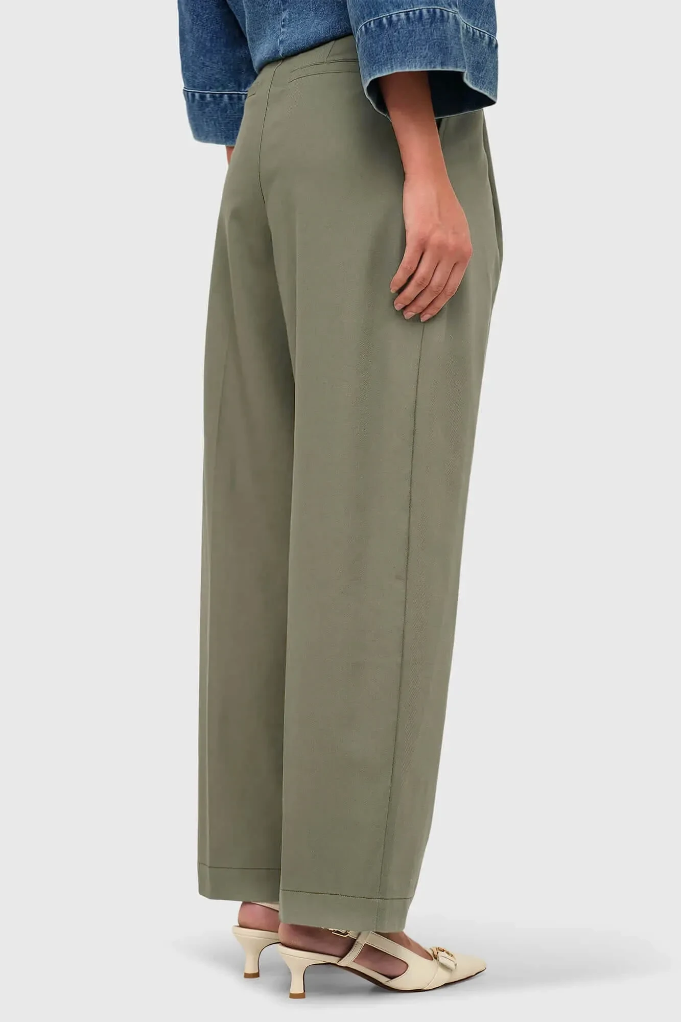 Groene Katoenen Paperbag Broek Steekzakken Barrel Balti