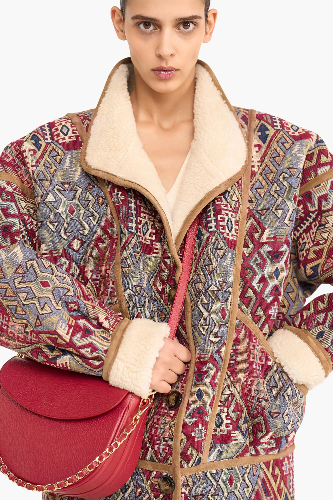 Jas Dames Jacquard Seth Aztec Red