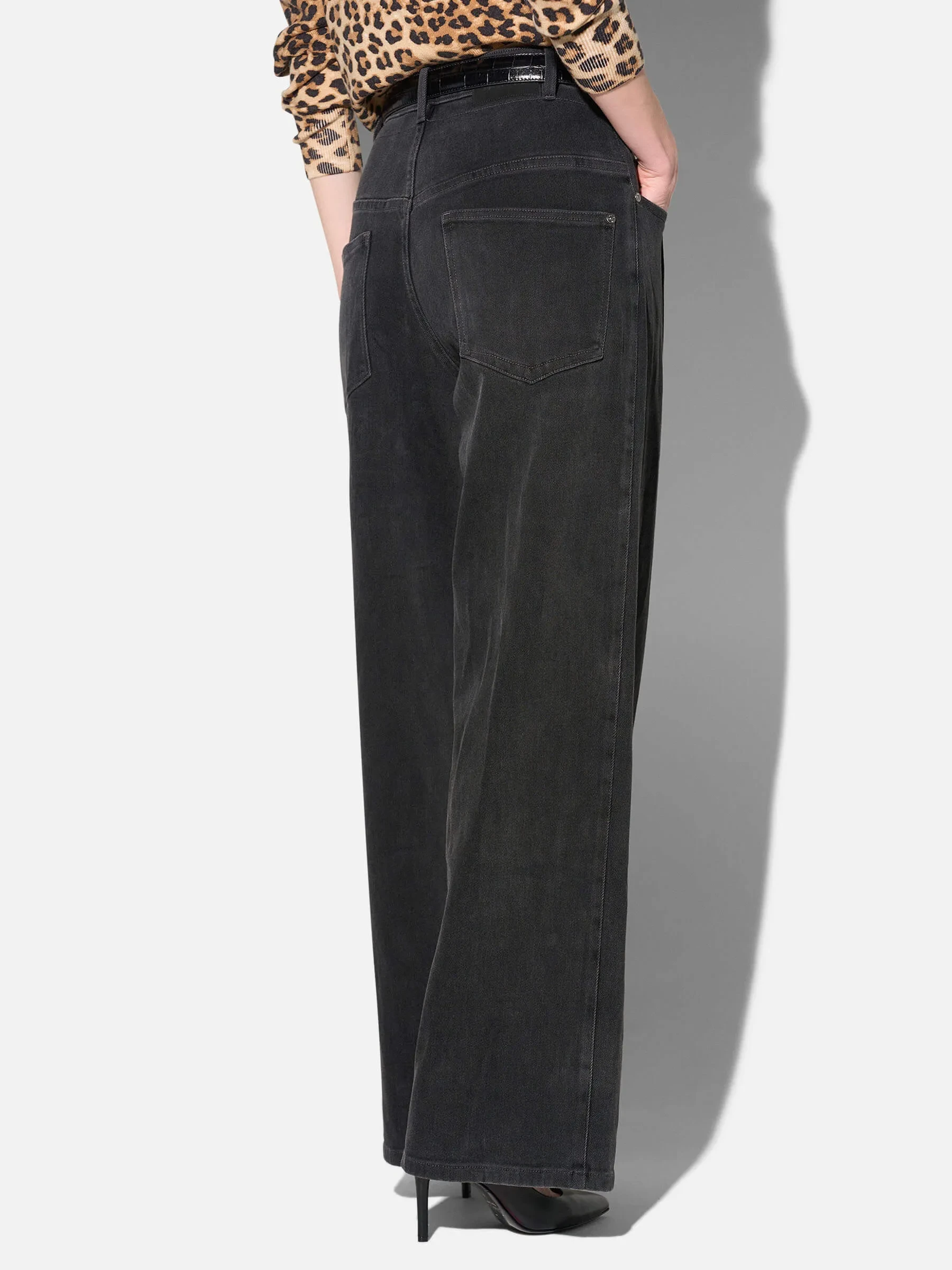 Jeans Dames Barrel Stretch Denim Drew Zwart 813