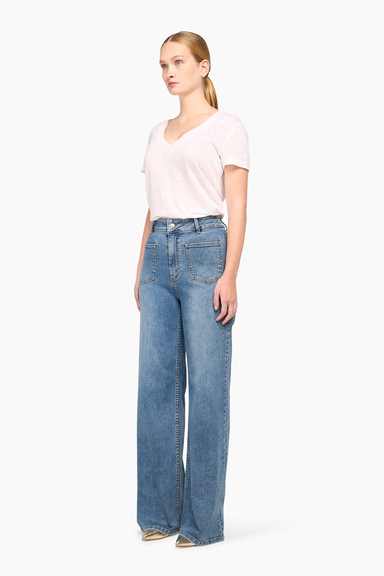 High Rise Flared Jeans Dames Jagger Blauw 422