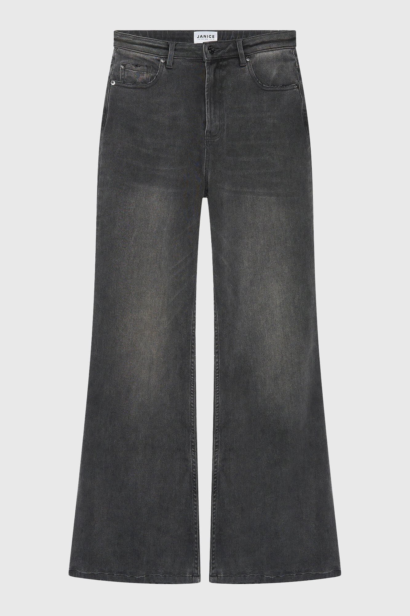 High Rise Wijde Leg Jeans Mason Grijs 415