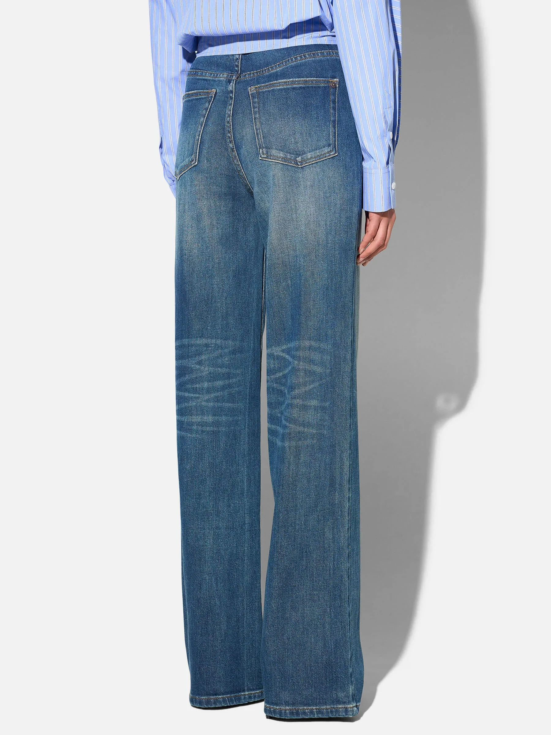 Jeans Dames Rechte Pijp High Rise Stretch Jason Blauw 469