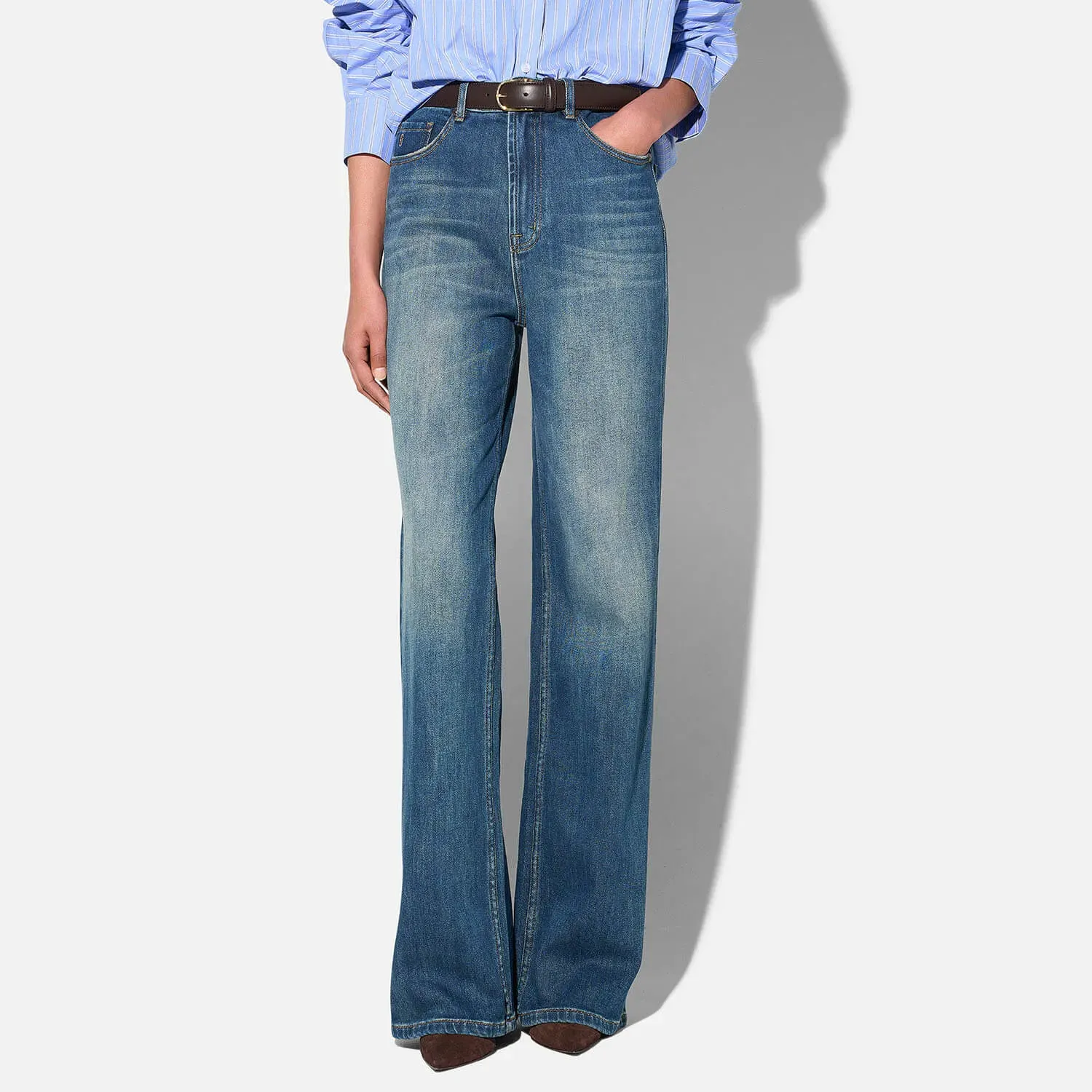 Jeans Dames Rechte Pijp High Rise Stretch Jason Blauw 469