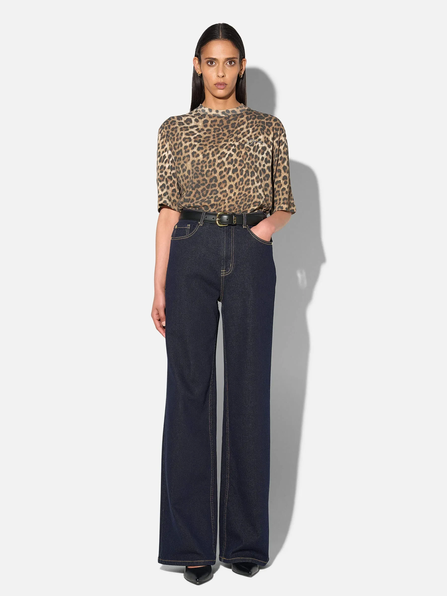 Jeans Dames Rechte Pijp High Rise Stretch Jason Japanse Denim