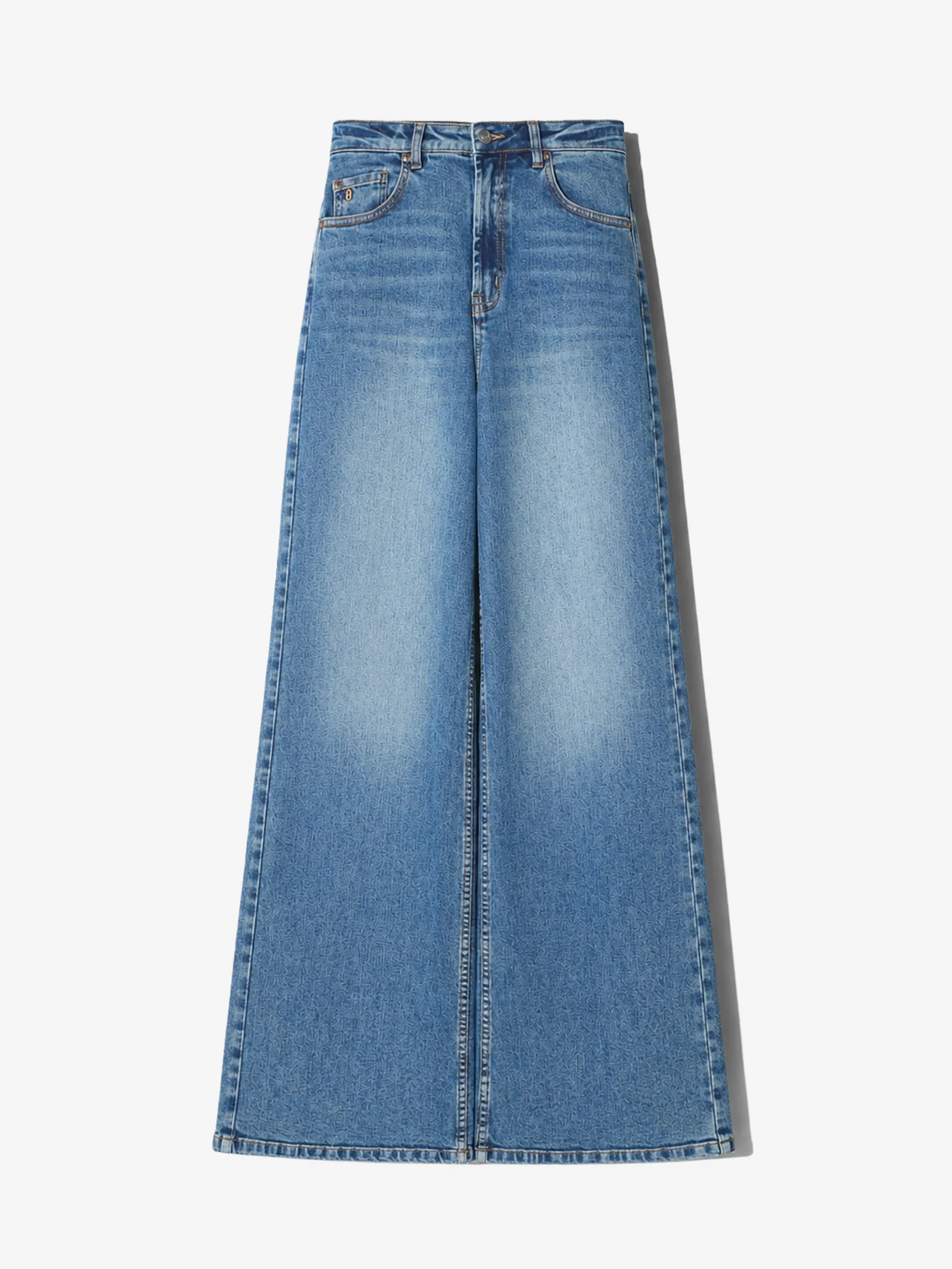 Jeans Dames Wide Leg High Rise Stretch Mason Blauw 357