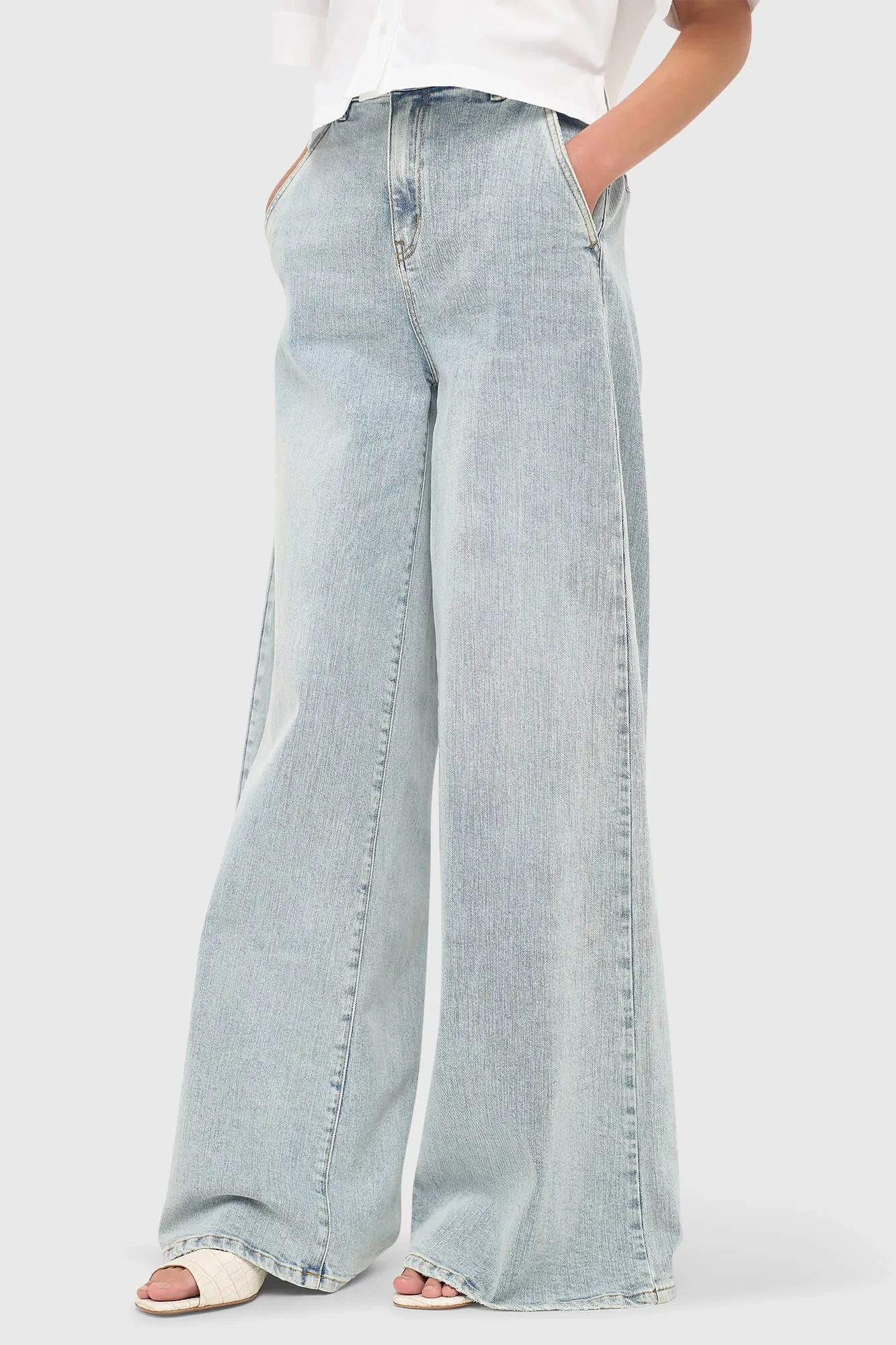 Jeans Dames Wijde Pijp High Rise Stretch Dexter Blauw 565
