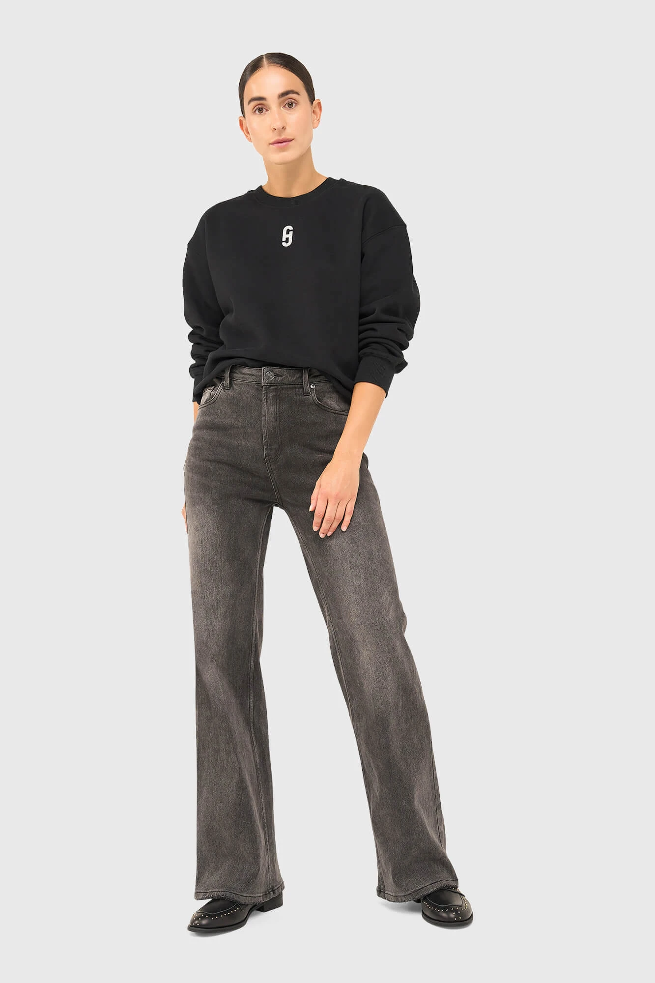 Jeans Dames Wijde Pijp Jason Grijs 415