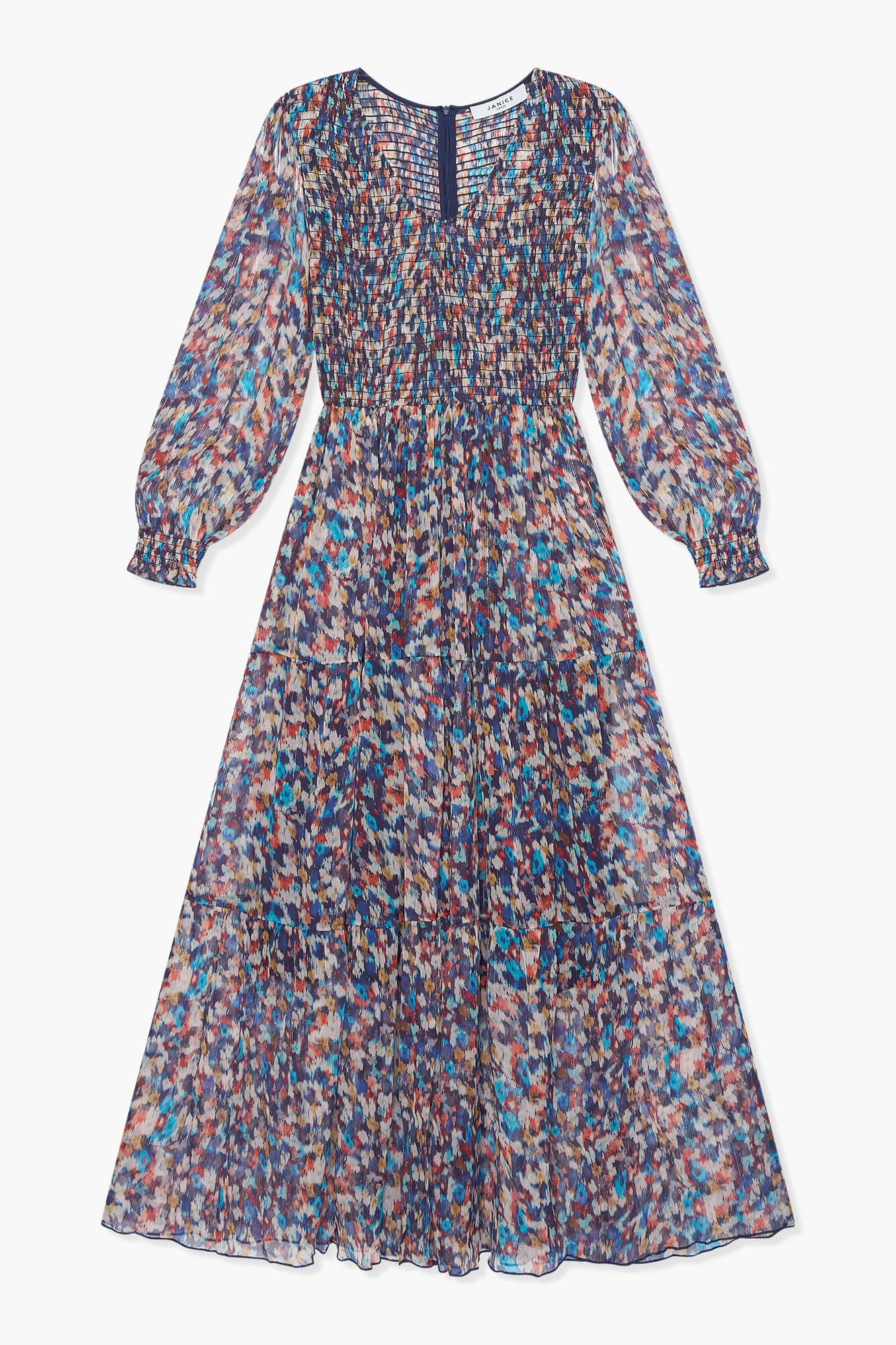 Jurk Lang Print Smog Finn Blauw