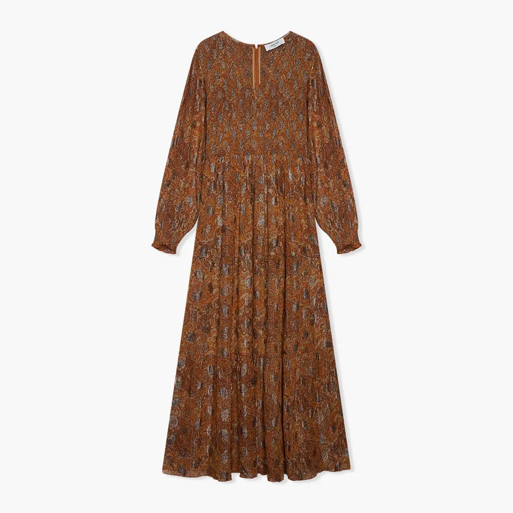 Jurk Lang Lurex Smog Finn Paisley