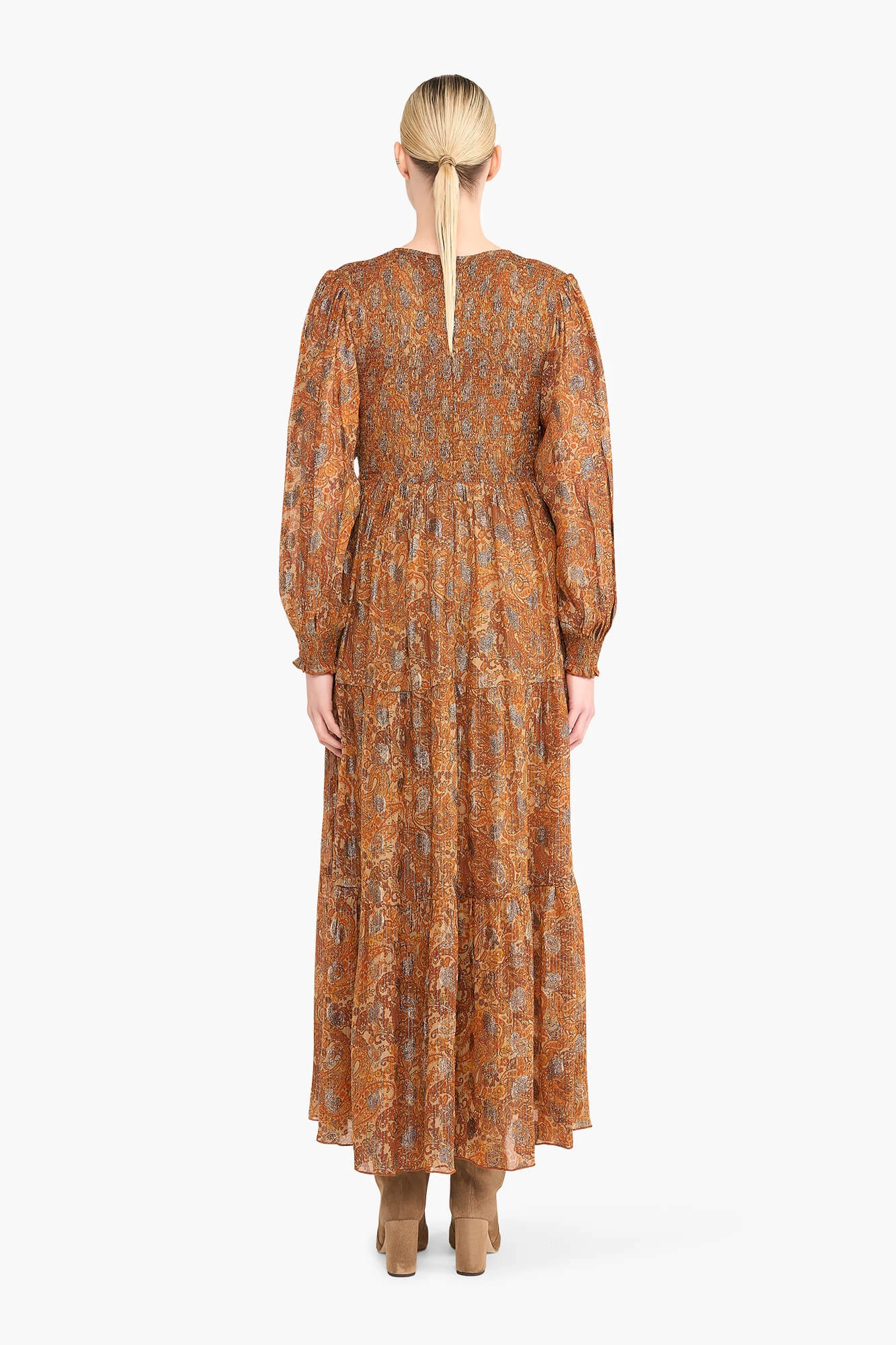 Jurk Lang Lurex Smog Finn Paisley