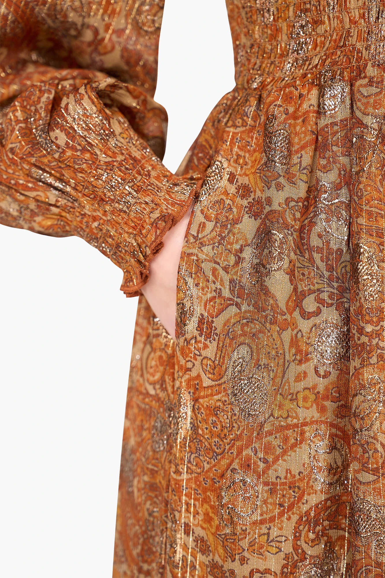 Jurk Lang Lurex Smog Finn Paisley