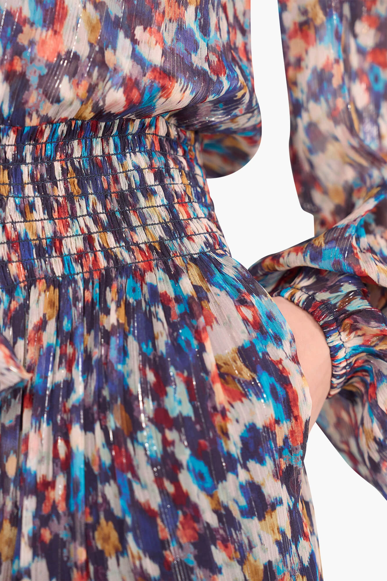 Jurk Lang Print Elastiek Walter Blauw