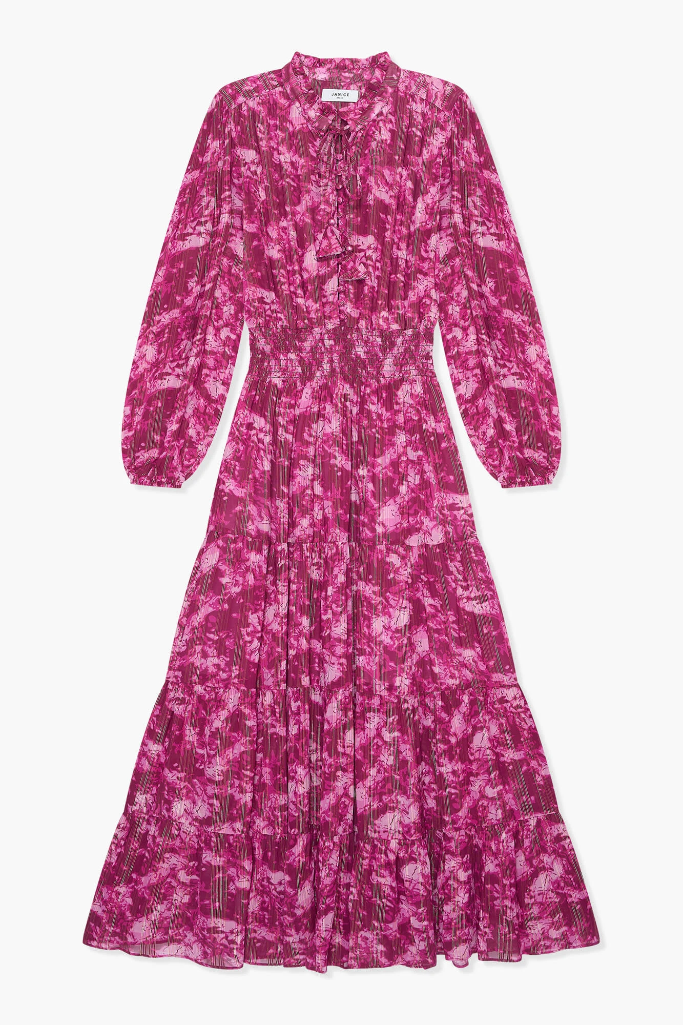 Jurk Lang Print Lurex Walter Paars