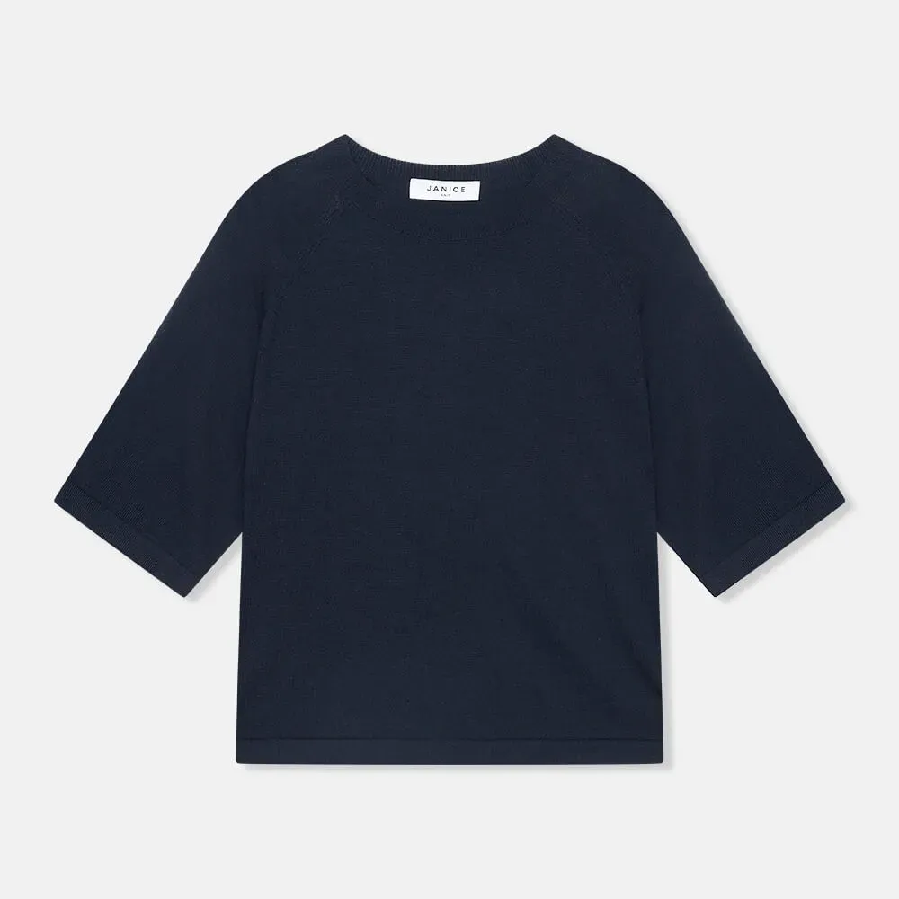 Katoen Cashmere Gebreid Truitje Moss Blauw