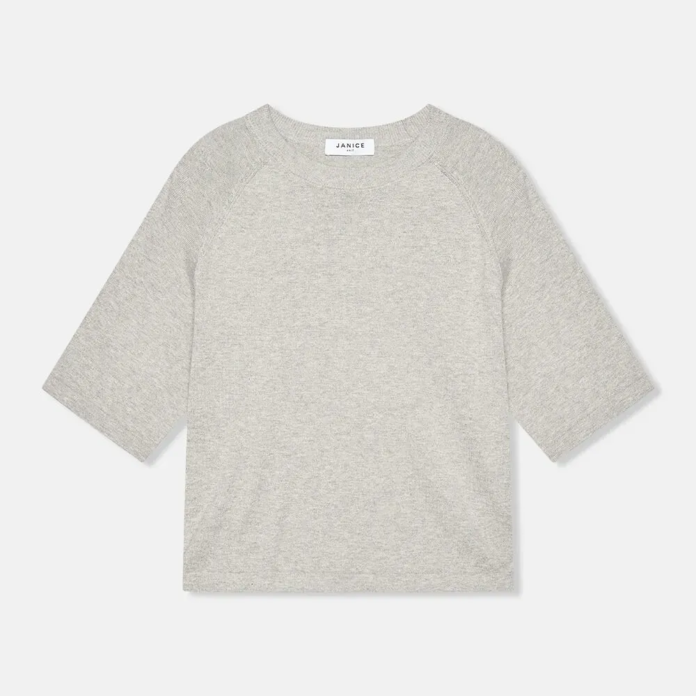 Katoen Cashmere Gebreid Truitje Moss Grijs
