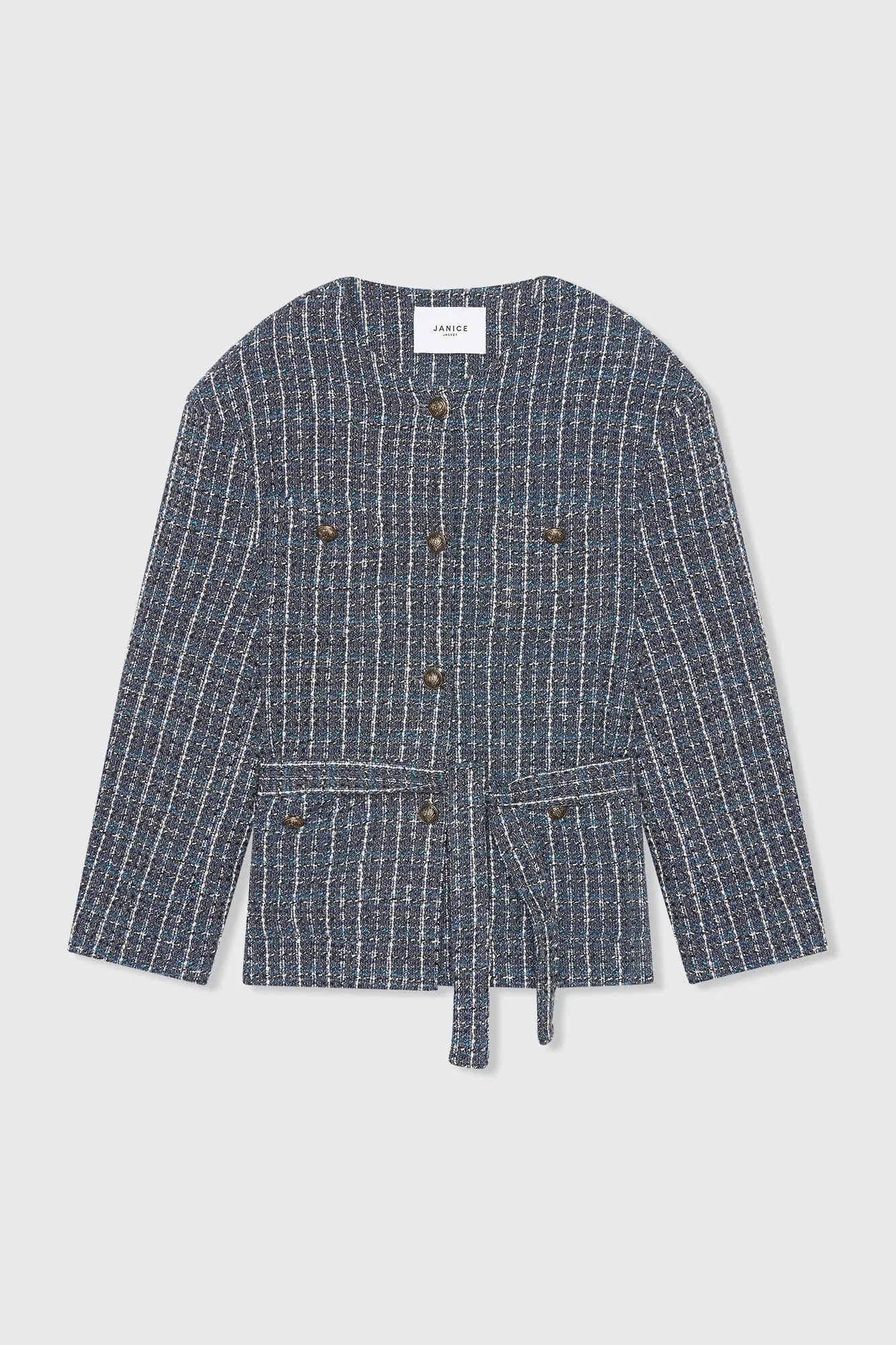 Kimono Jas Dames Tweed Blauw Harley