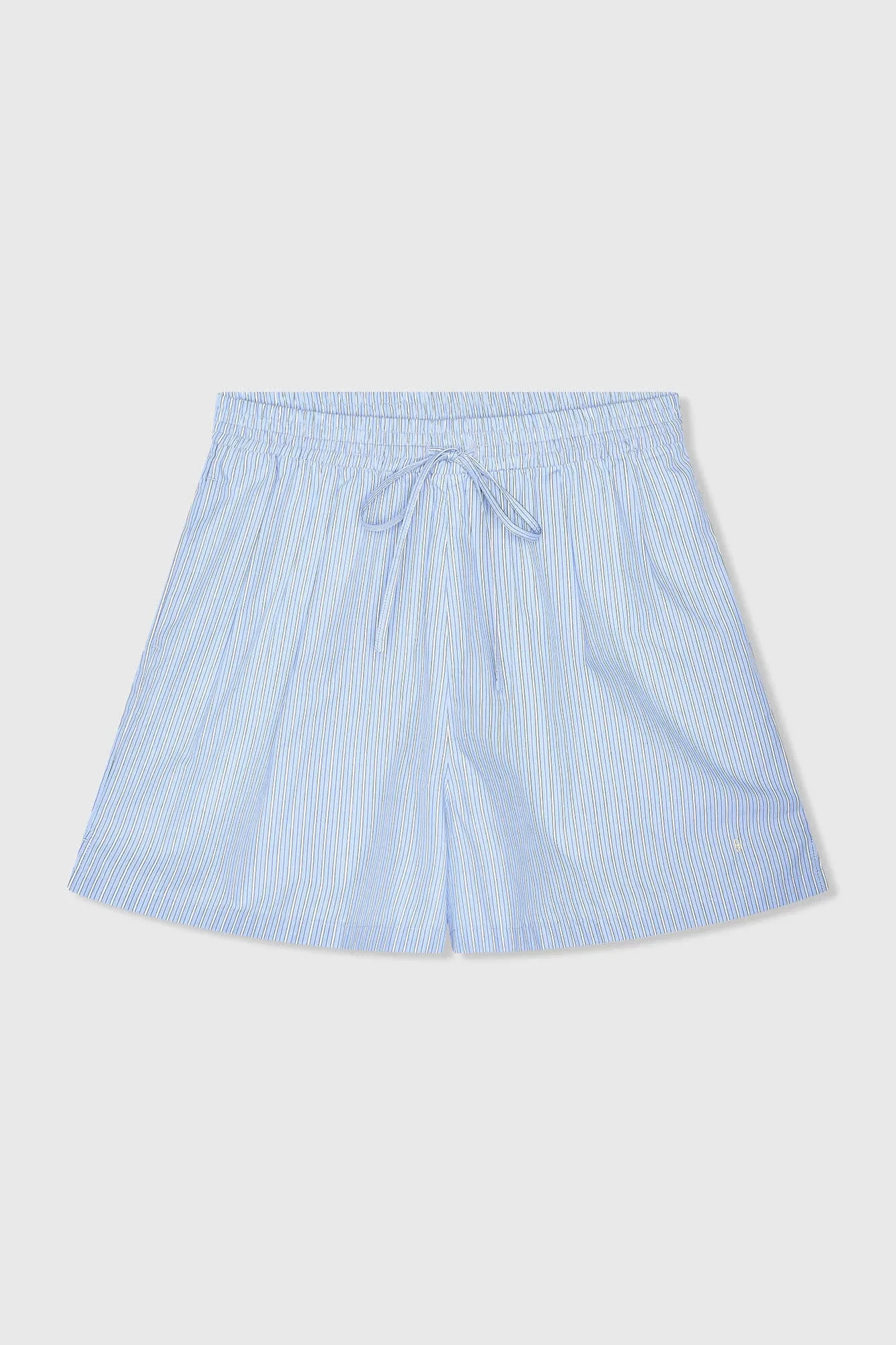 Kort Gestreept Katoenen Broekje Shorts Ronan Blauw