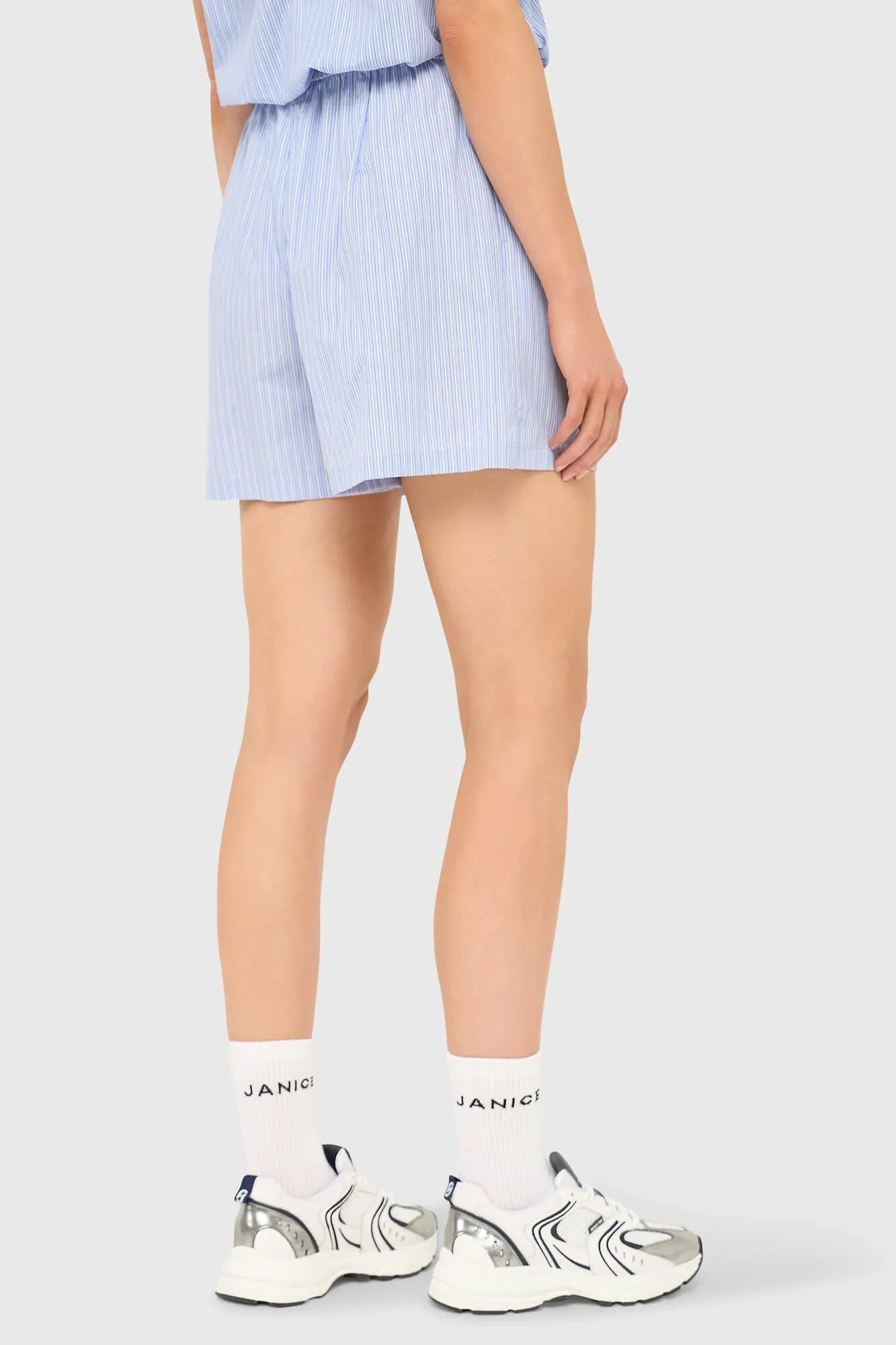 Kort Gestreept Katoenen Broekje Shorts Ronan Blauw