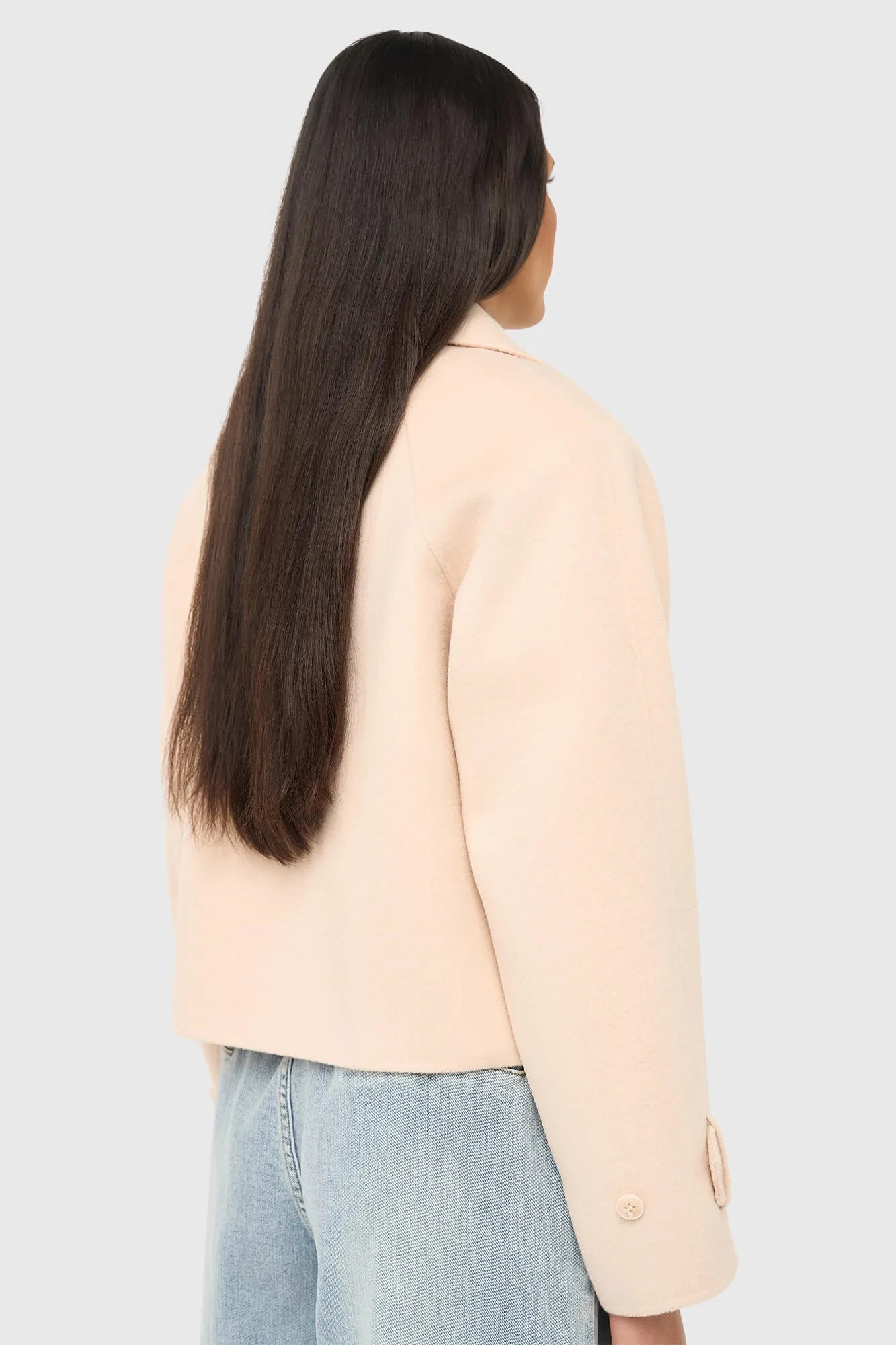 Korte Cashmere Jas Trenchcoat Double Face Peach Floyd