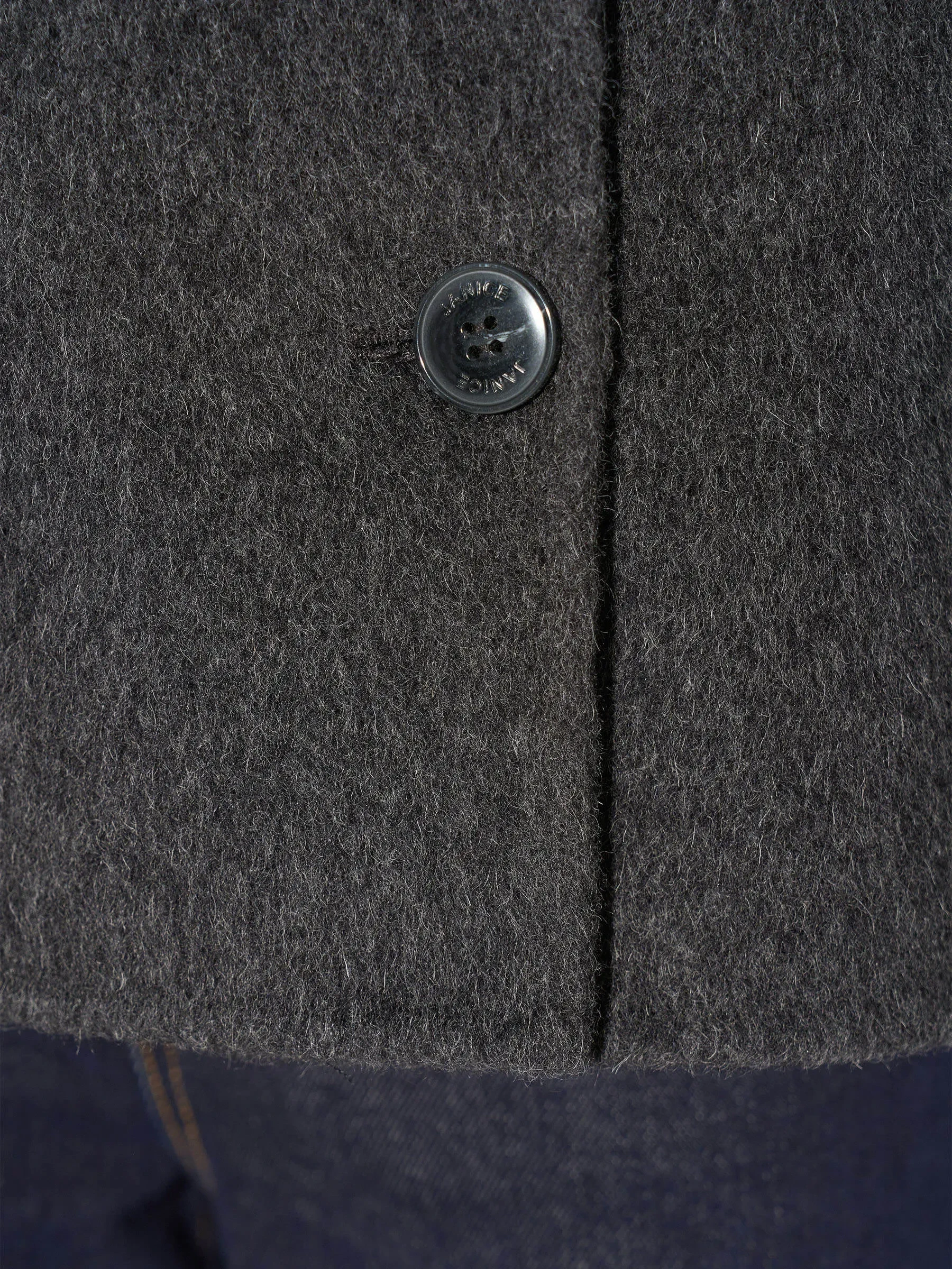 Korte Trench Dames Jas Yak Wol Jean Grijs