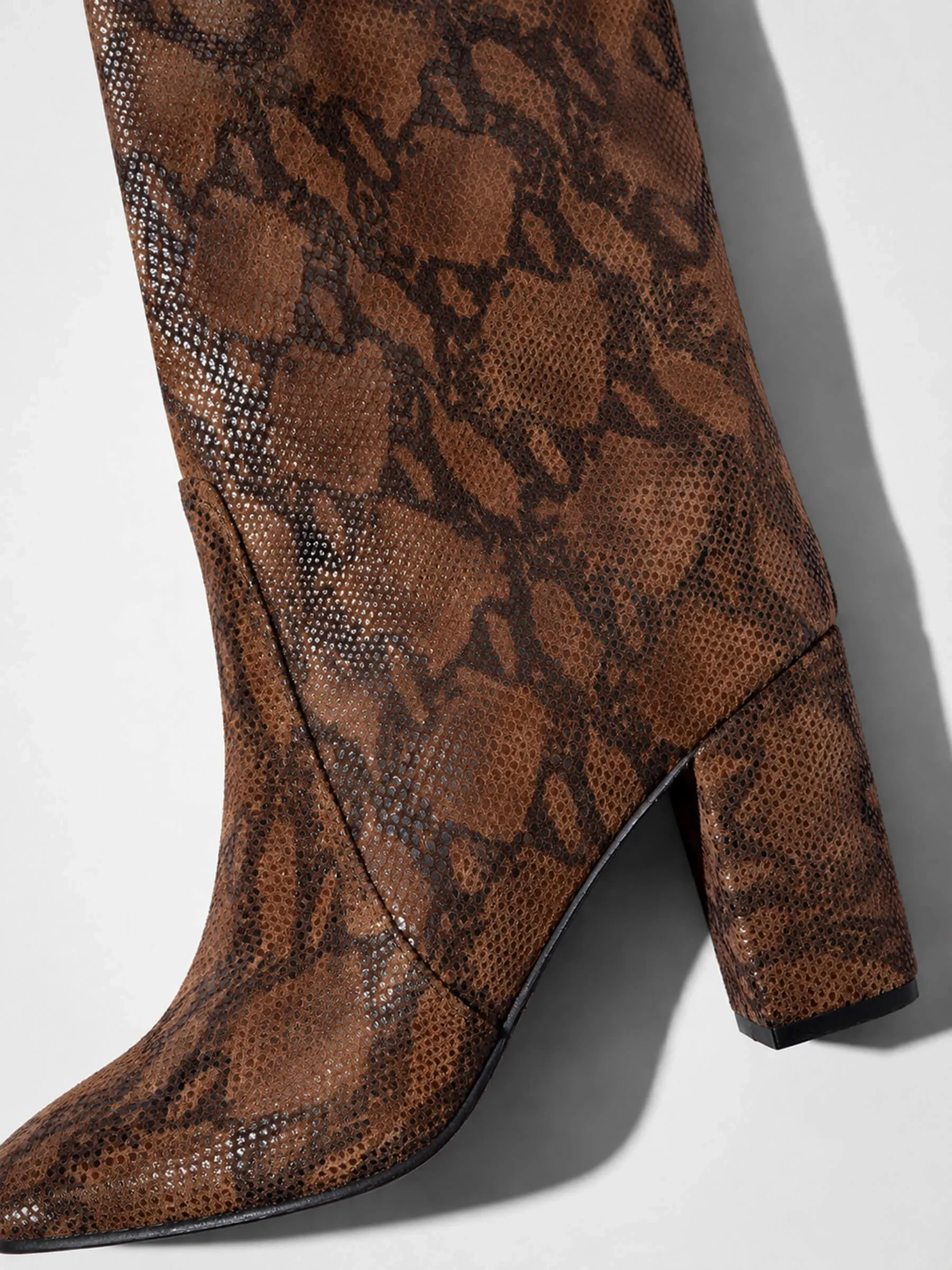 Laars Dames Hoog Leer Roman Slangenprint