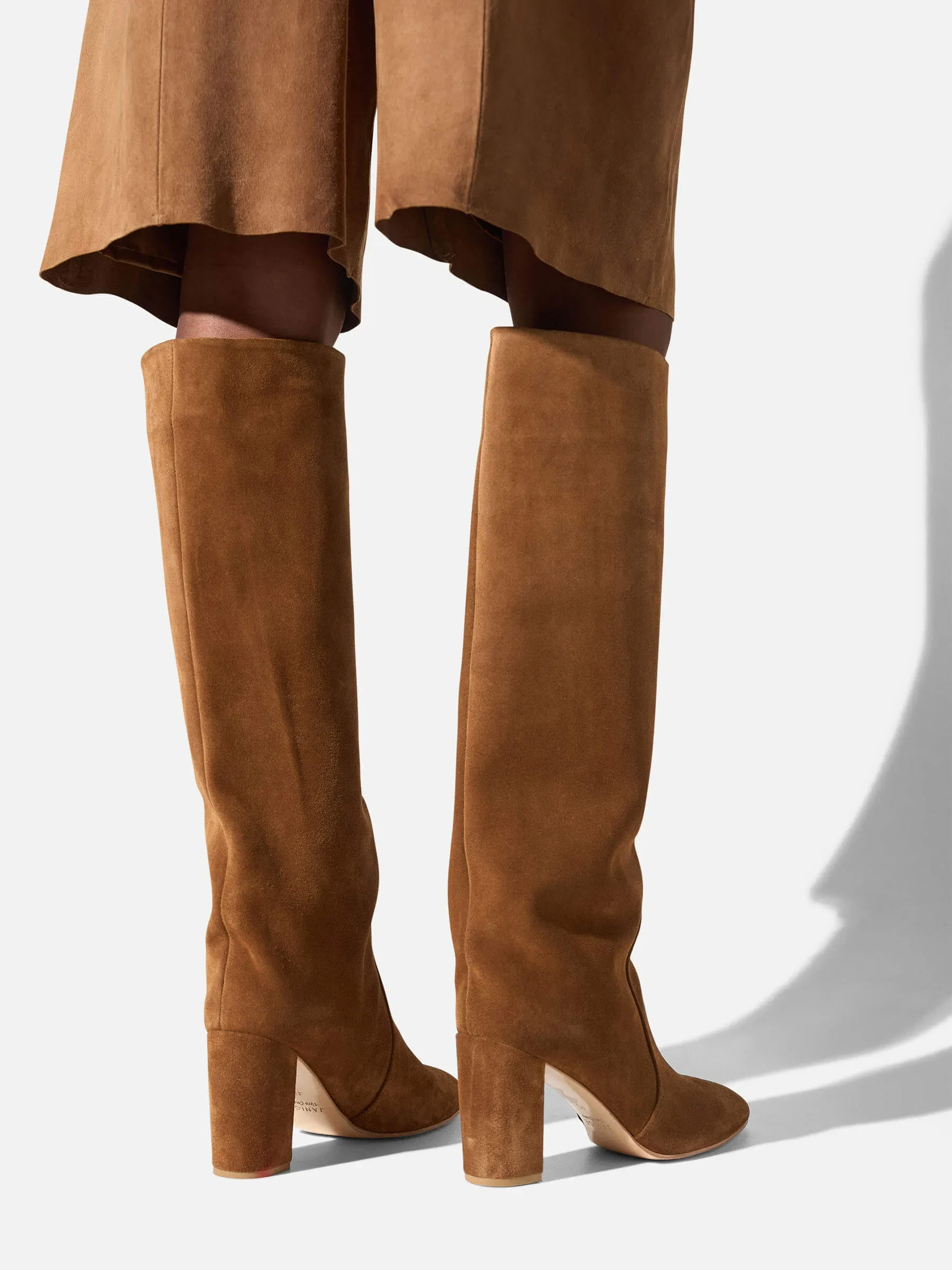 Laars Dames Hoog Leer Roman Suede Cognac