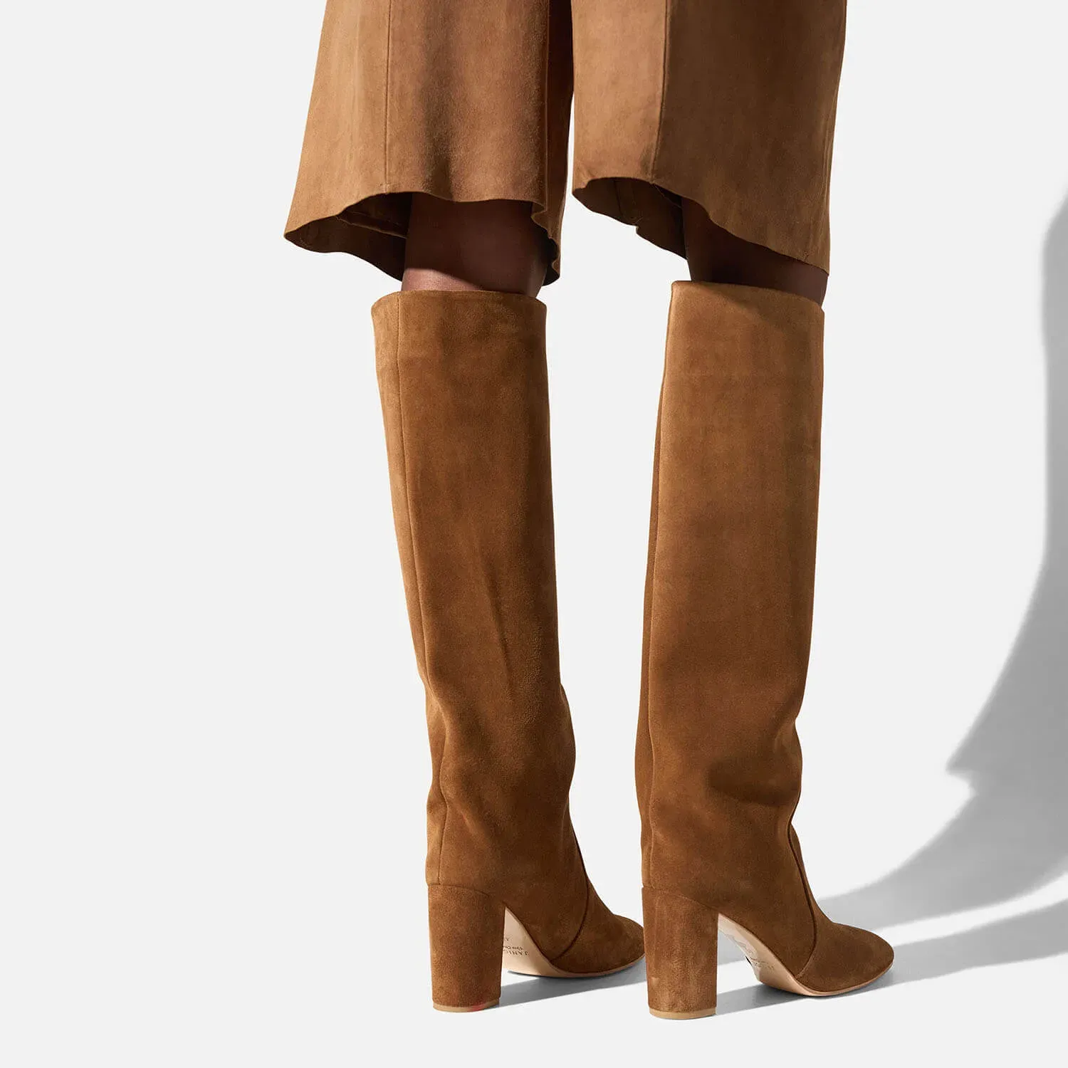Laars Dames Hoog Leer Roman Suede Cognac