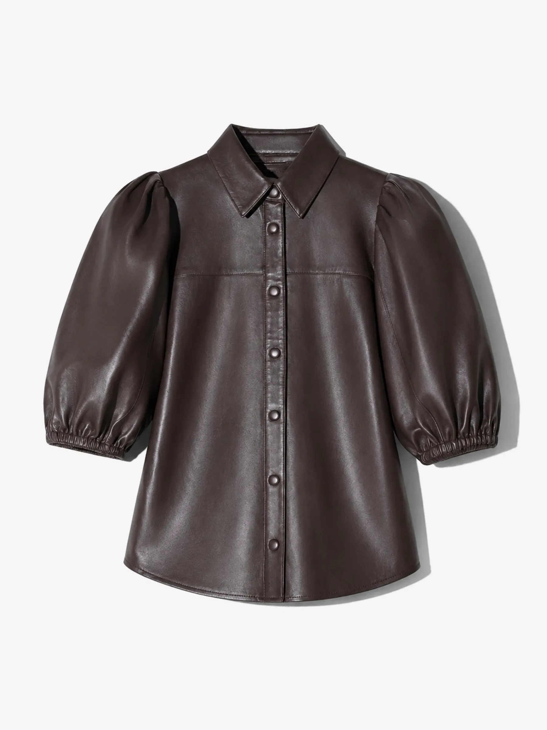 Leren Blouse Dames Denim Pofmouw Lars Bruin