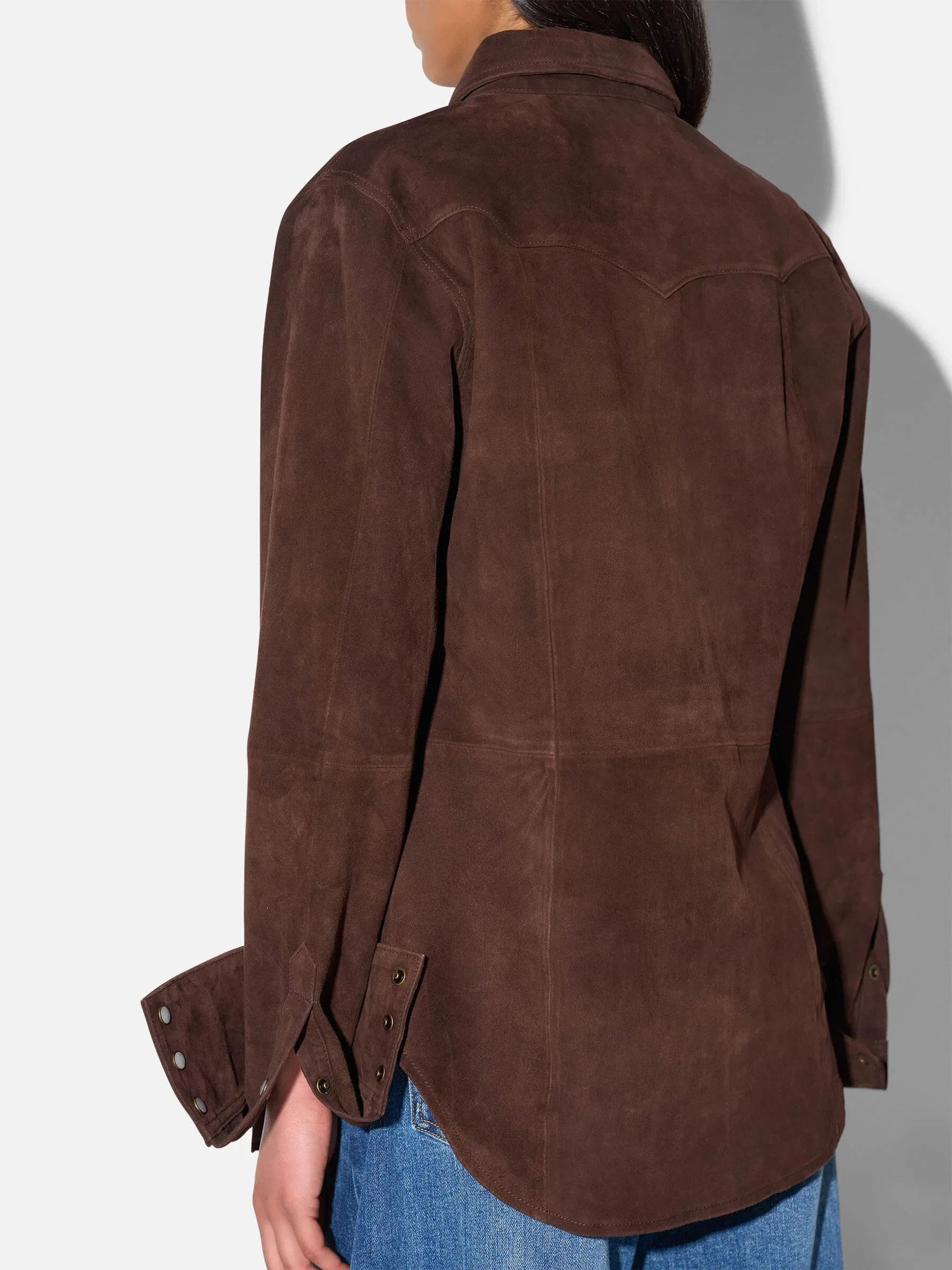 Leren Blouse Dames Levi Suede Bruin