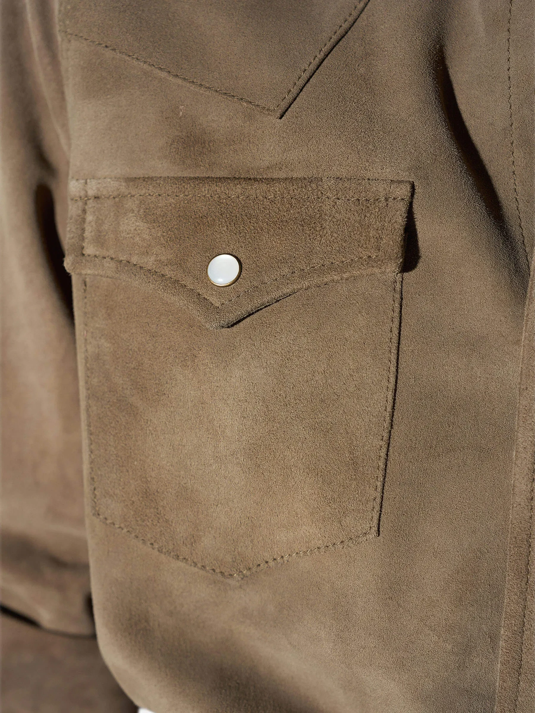 Leren Blouse Dames Levi Suede Groen