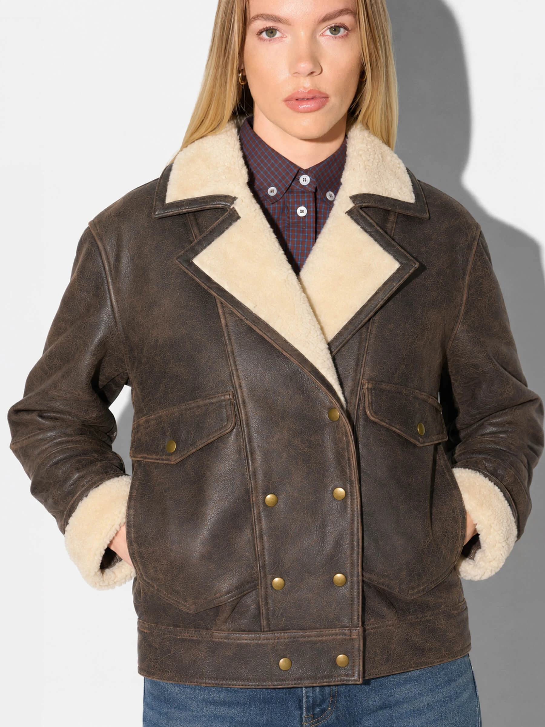 Leren Dames Lammy Vintage Pilot Bruin