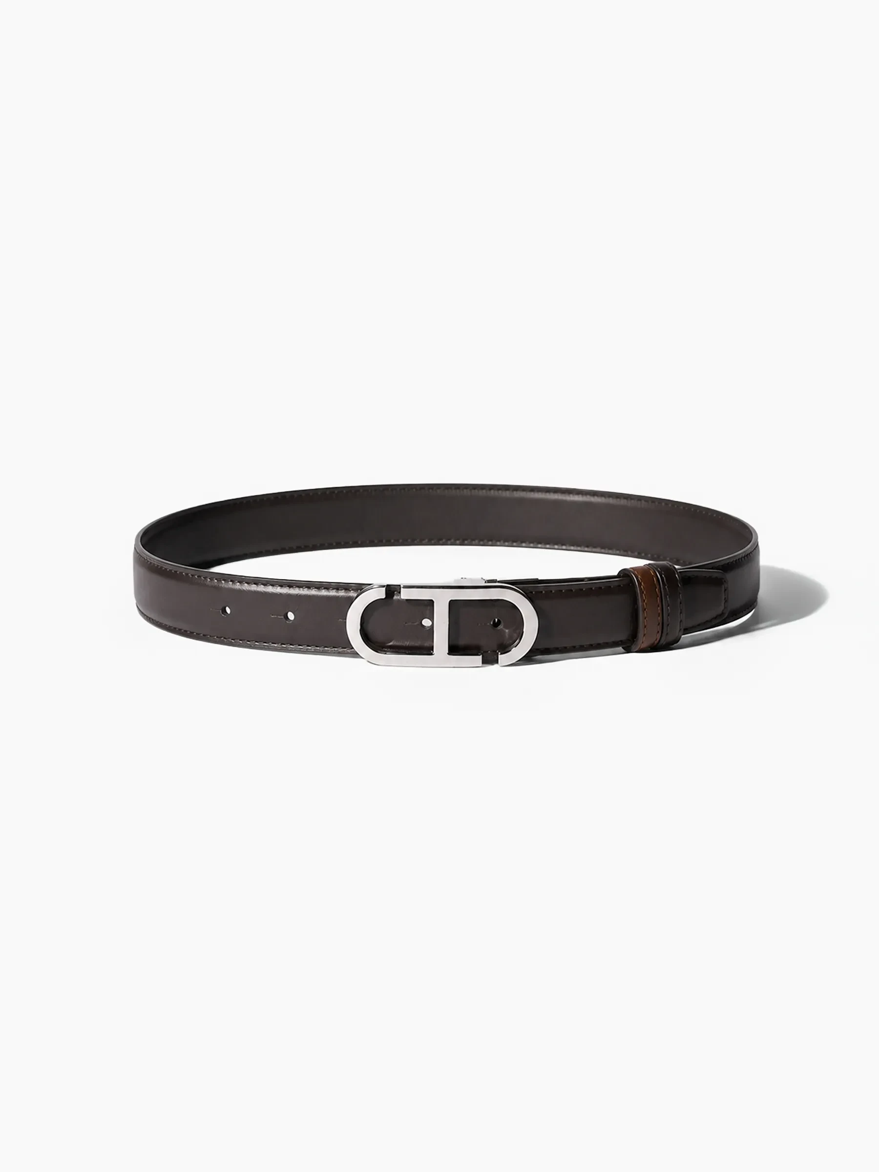 Leren Dames Riem Reversible Zilver Trophy Tabacco Bruin