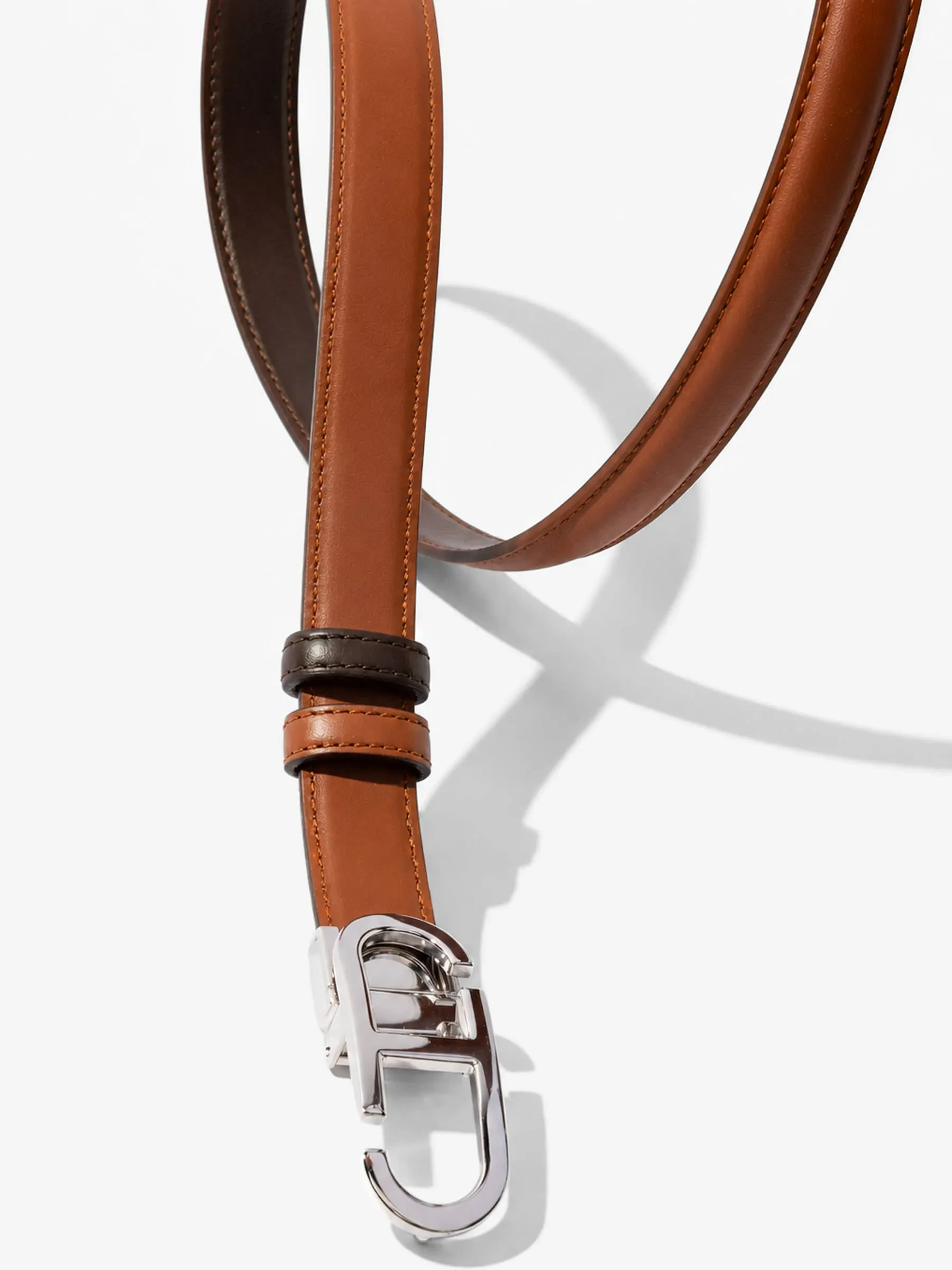 Leren Dames Riem Reversible Zilver Trophy Tabacco Bruin