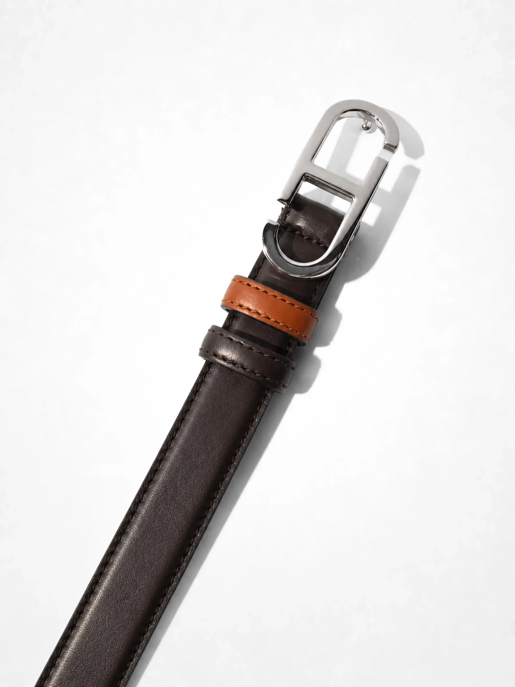 Leren Dames Riem Reversible Zilver Trophy Tabacco Bruin