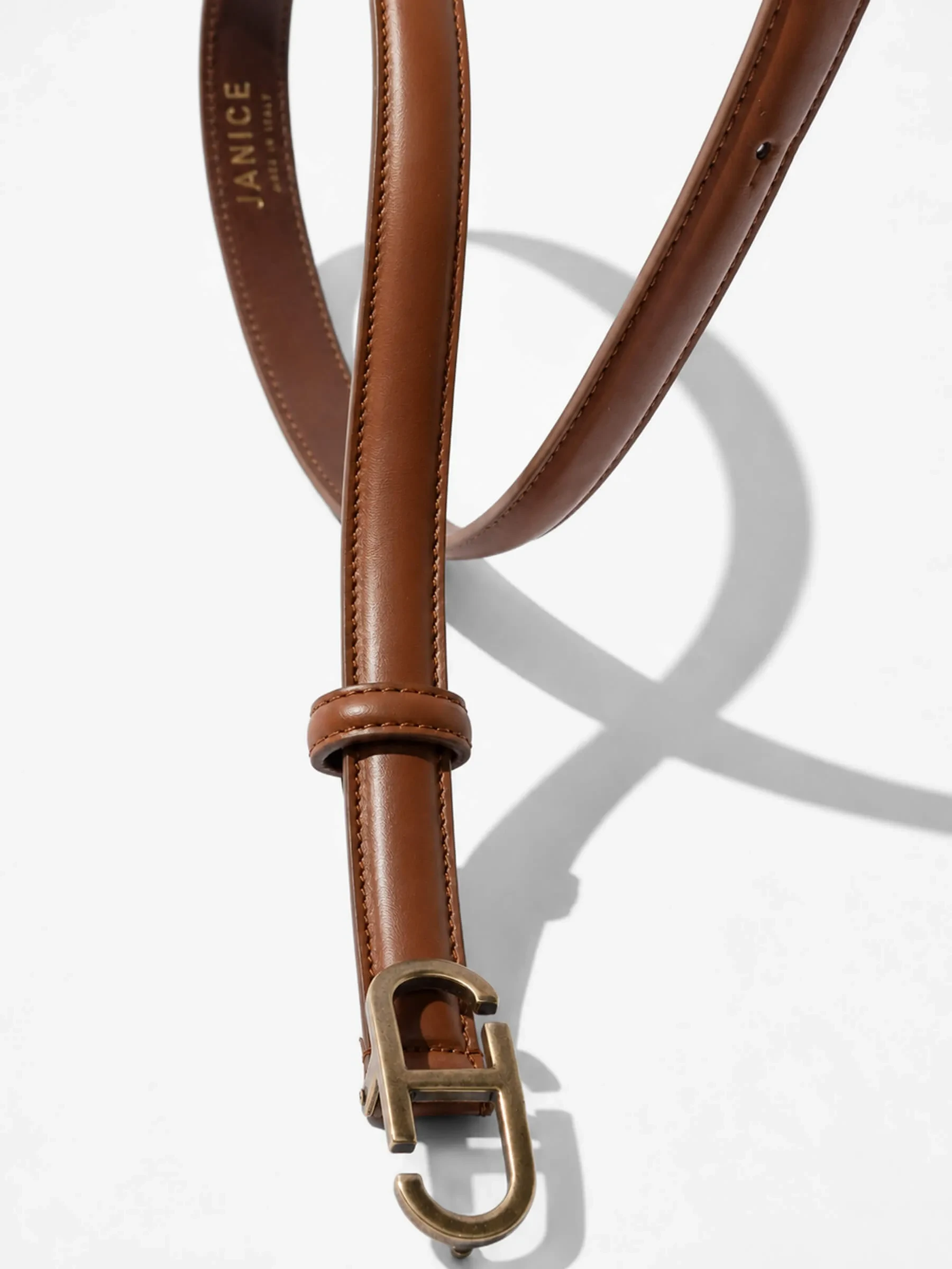 Leren Dames Riem Tabacco Trophy Brass
