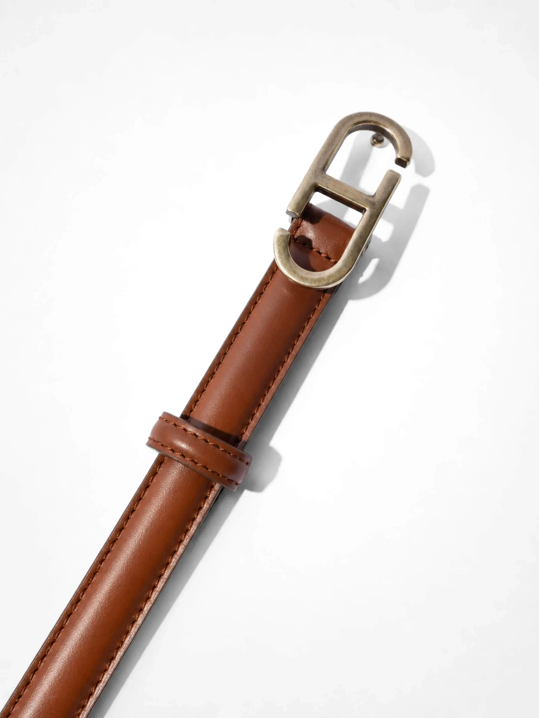Leren Dames Riem Tabacco Trophy Brass