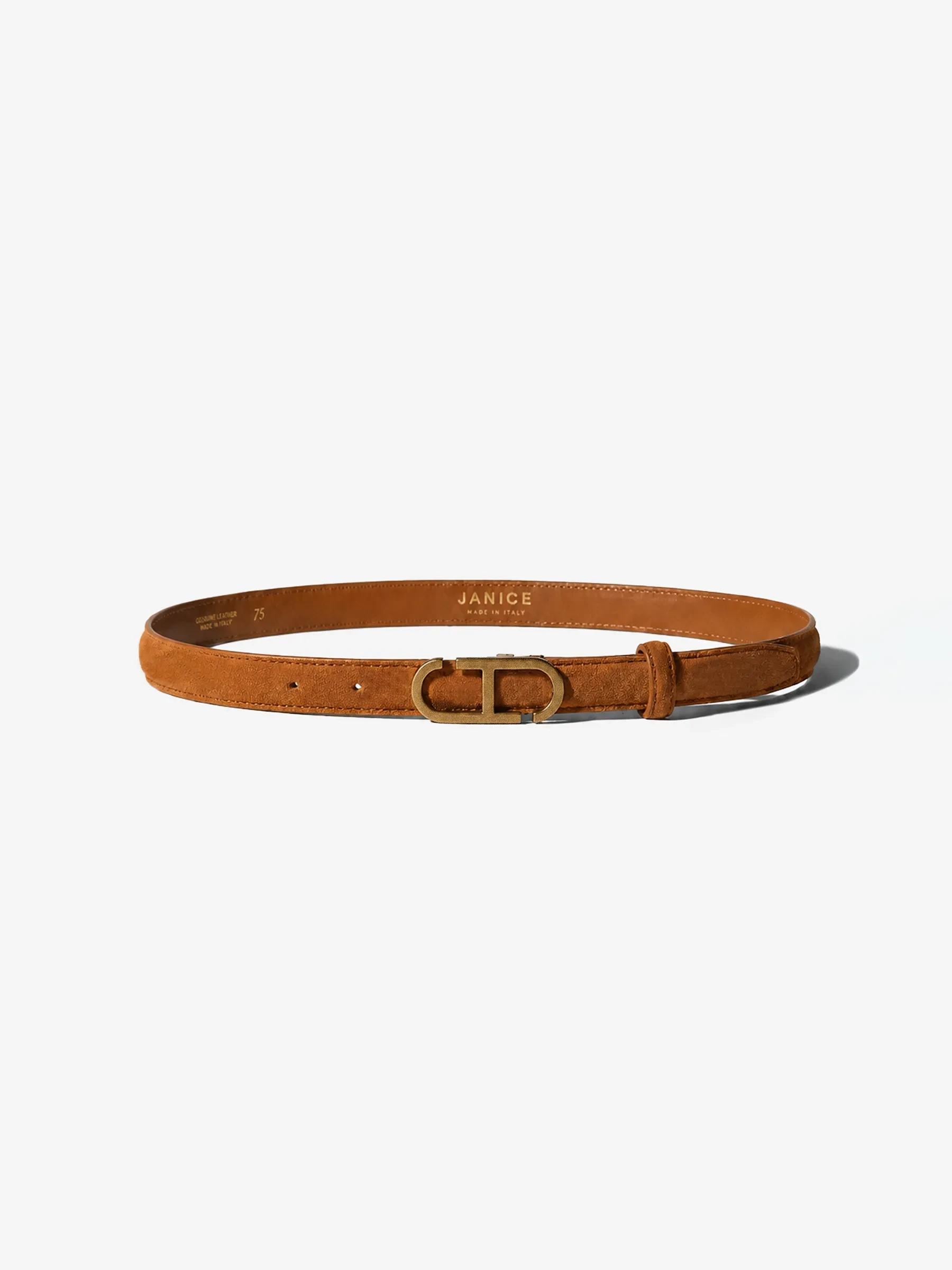 Leren Dames Riem Trophy Brass Cognac Suede
