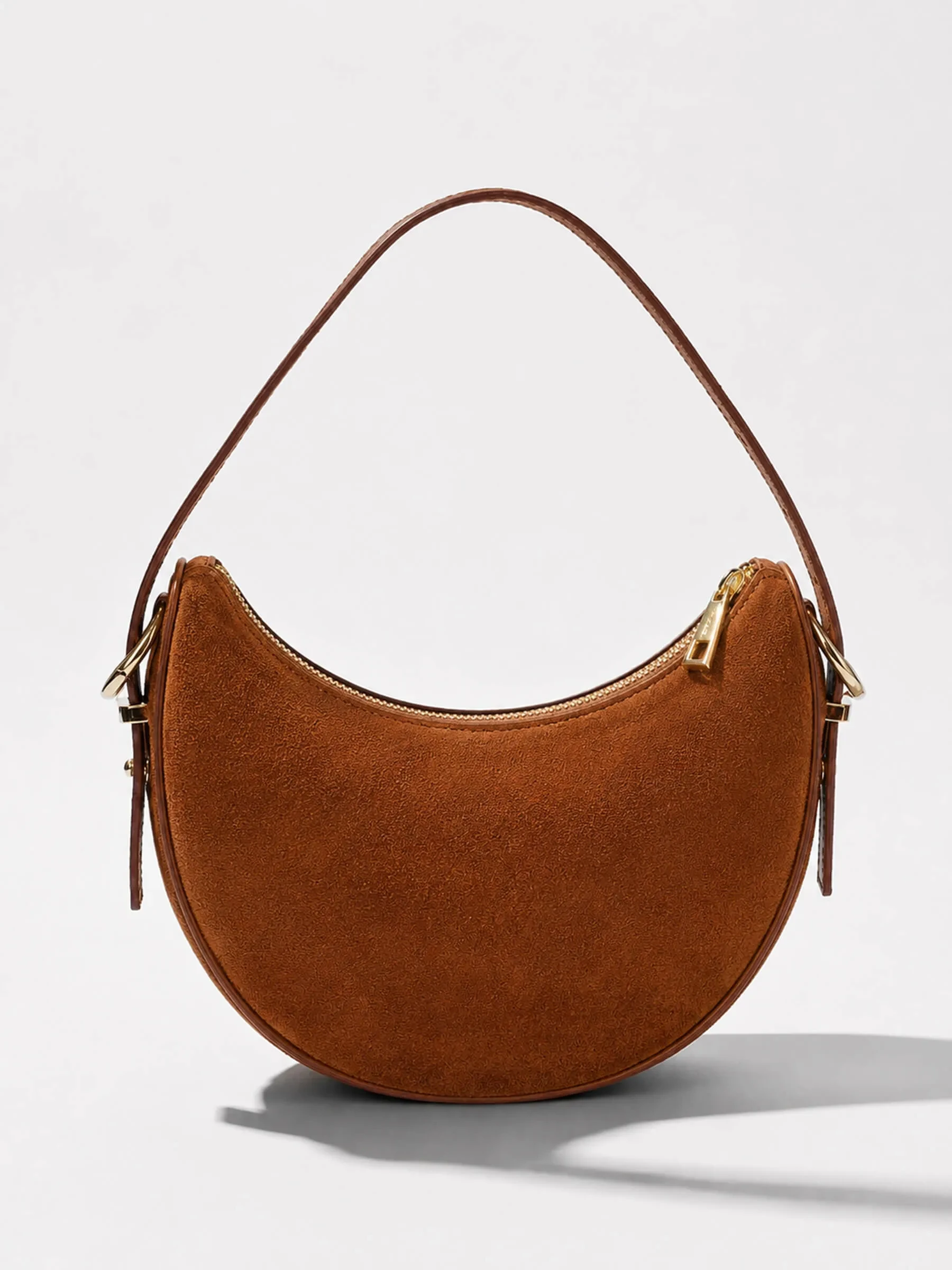 Leren Dames Schoudertas Suede Clyde Cognac
