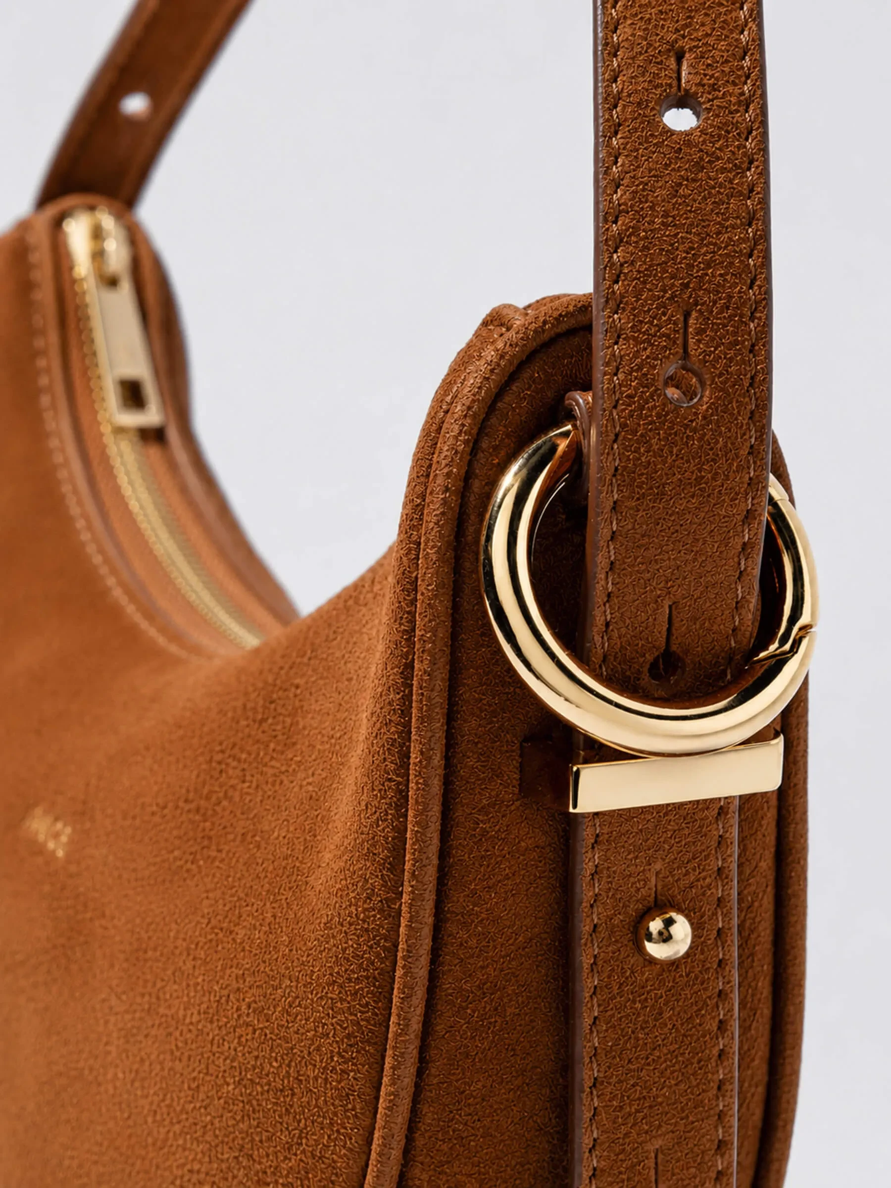Leren Dames Schoudertas Suede Clyde Cognac