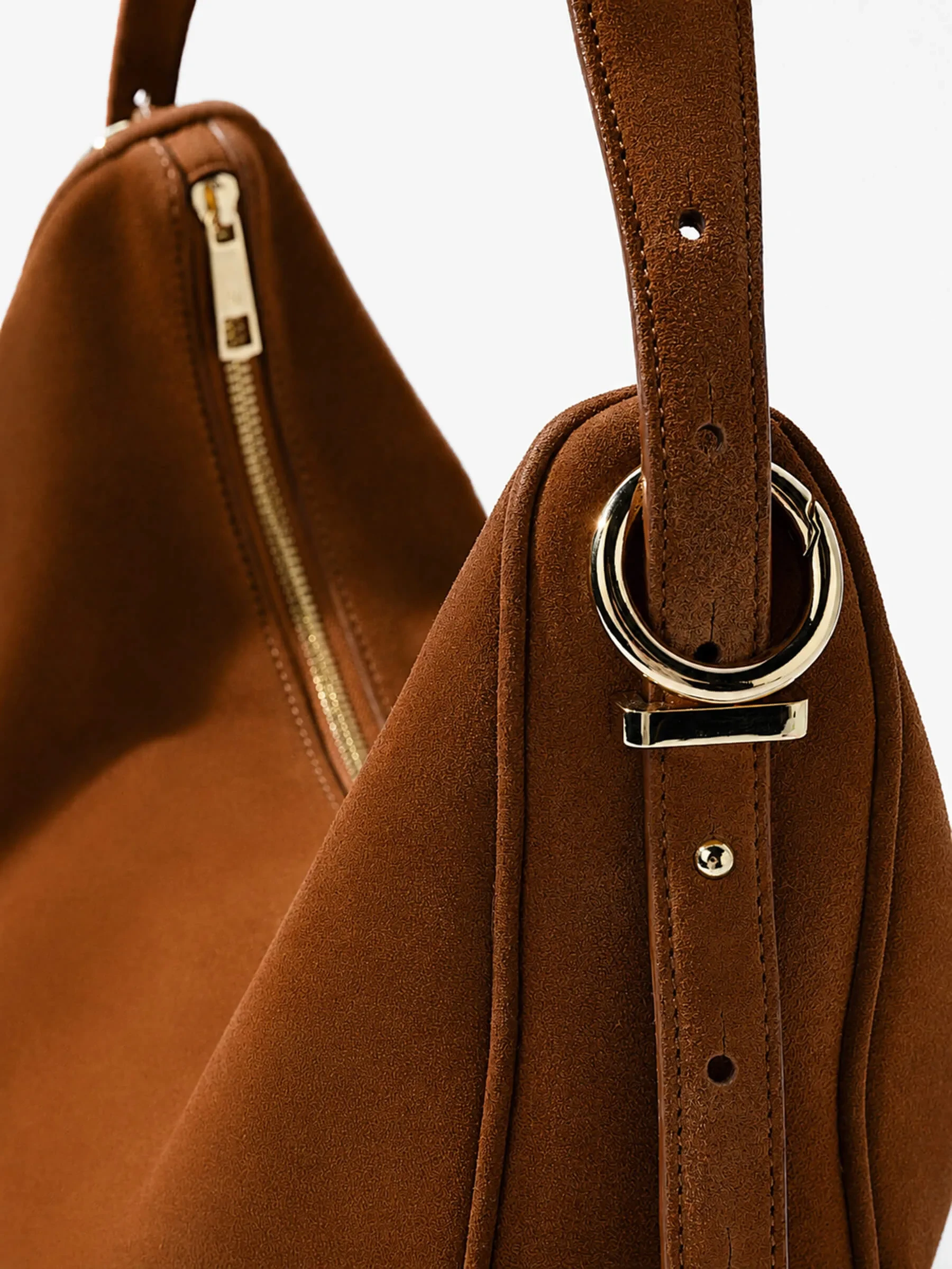 Leren Dames Schoudertas Suede Oregon Cognac