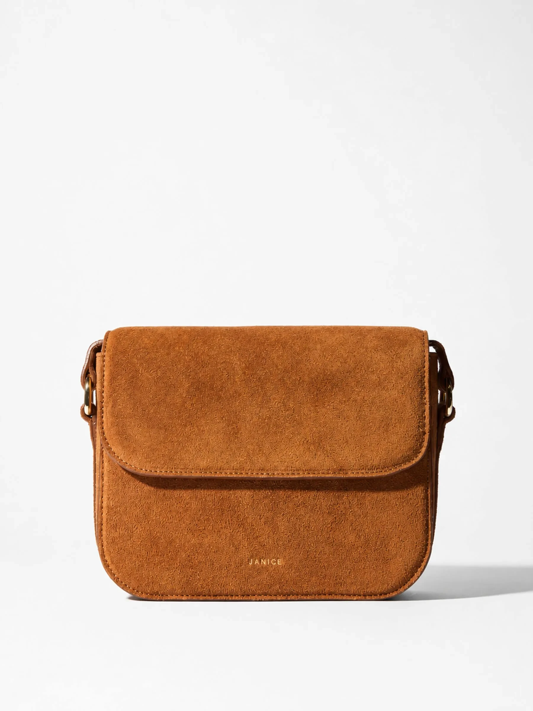 Leren Dames Tas Elias Cognac Suede