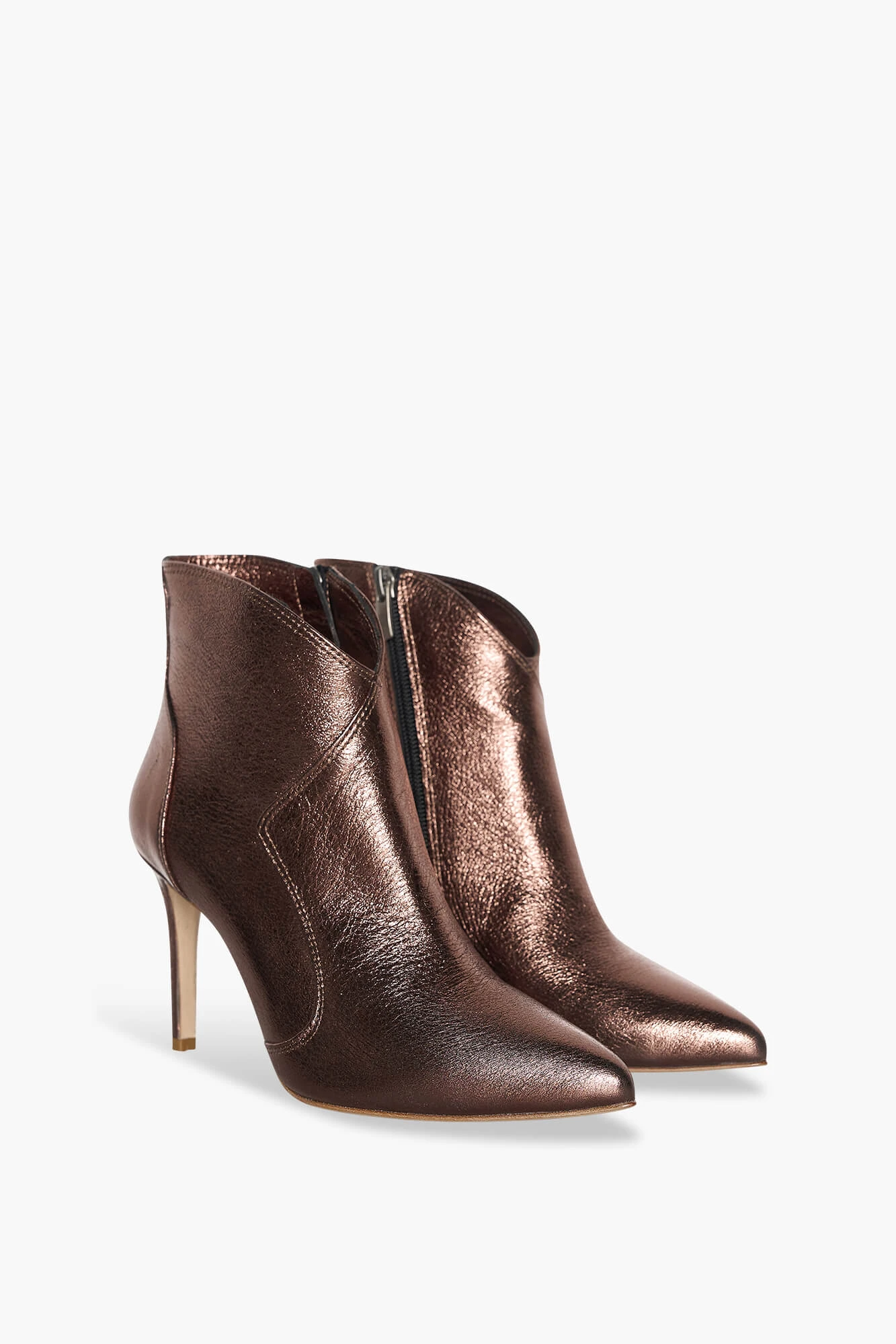 Laarsje Dames Leer Stewart Brons Metallic