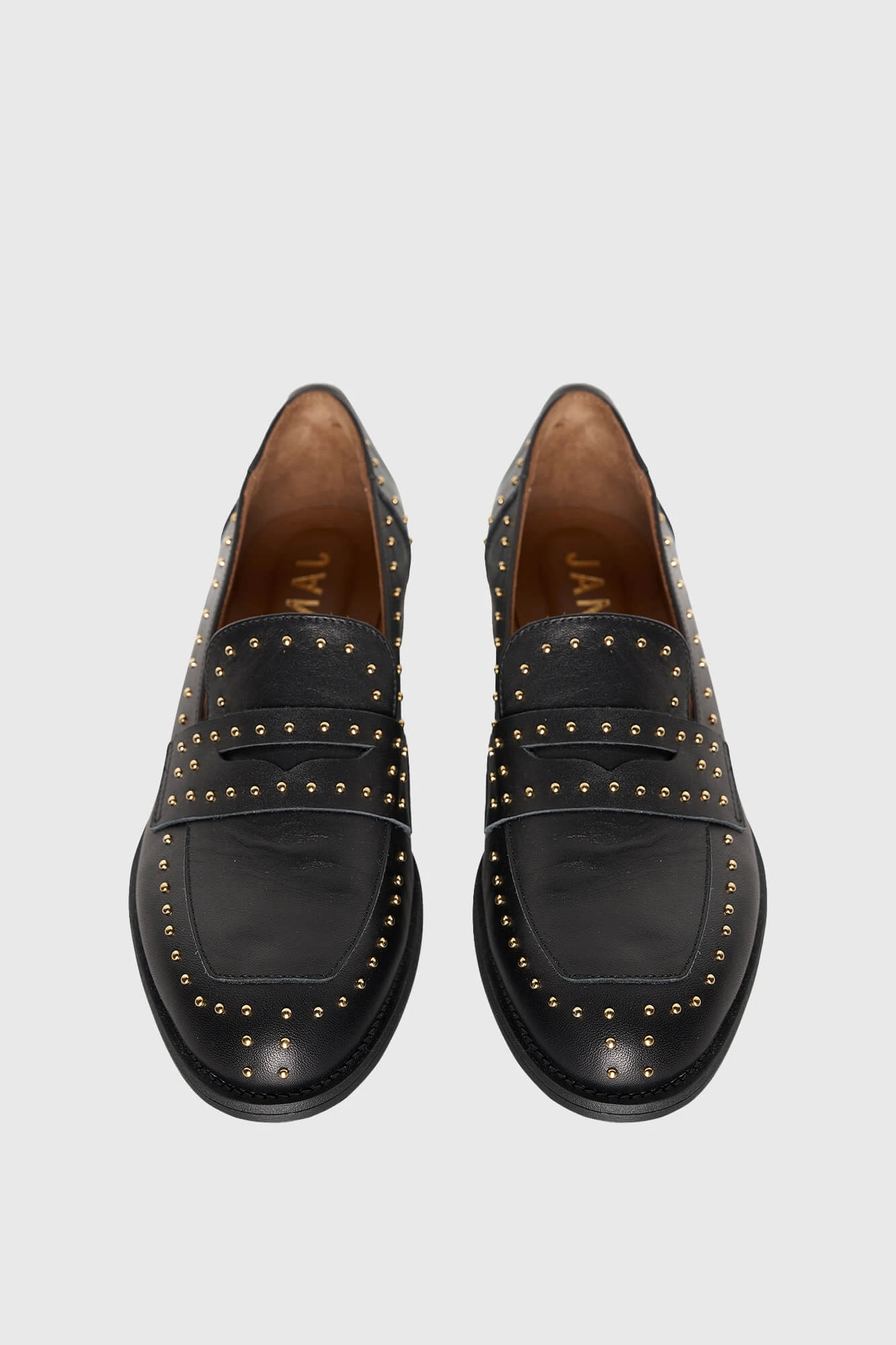Loafer Dames Leer Studs Blake Zwart