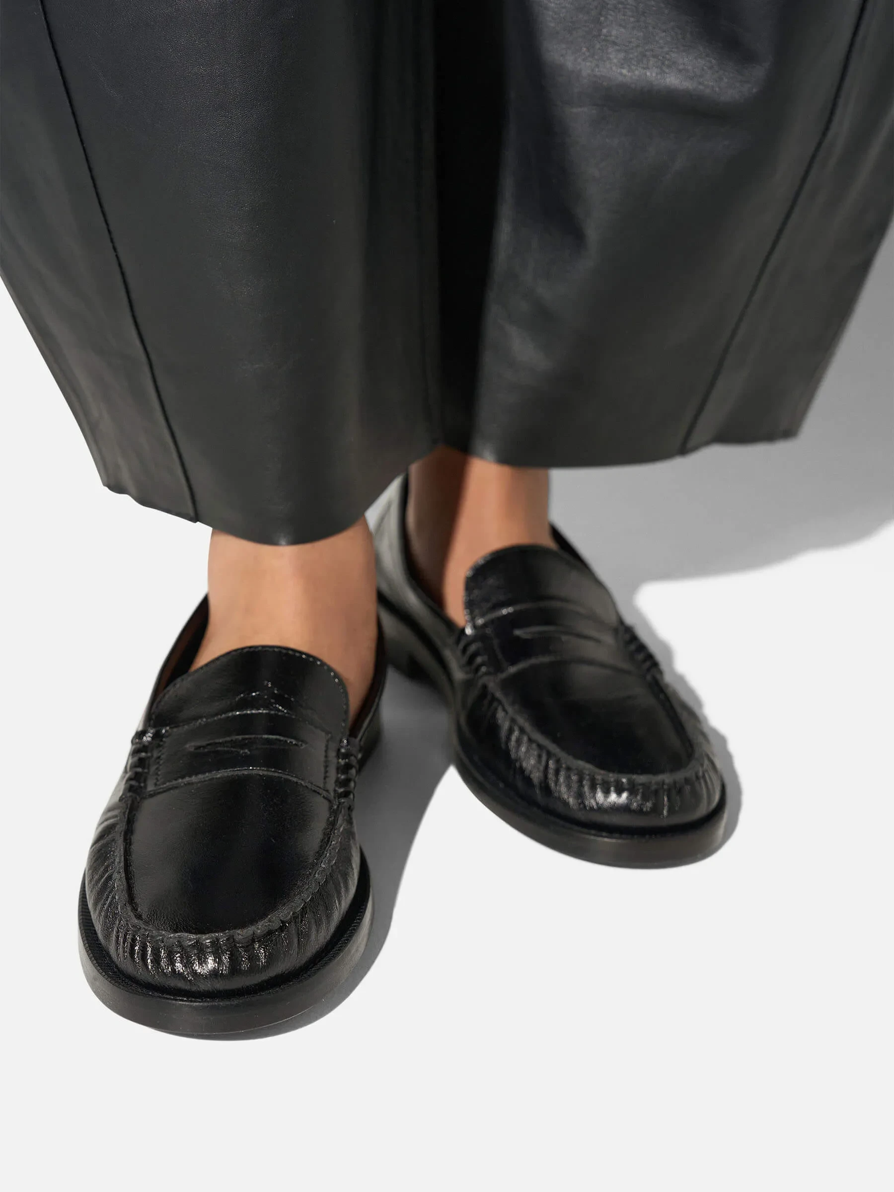 Leren Penny Loafer Dames Sevan Zwart