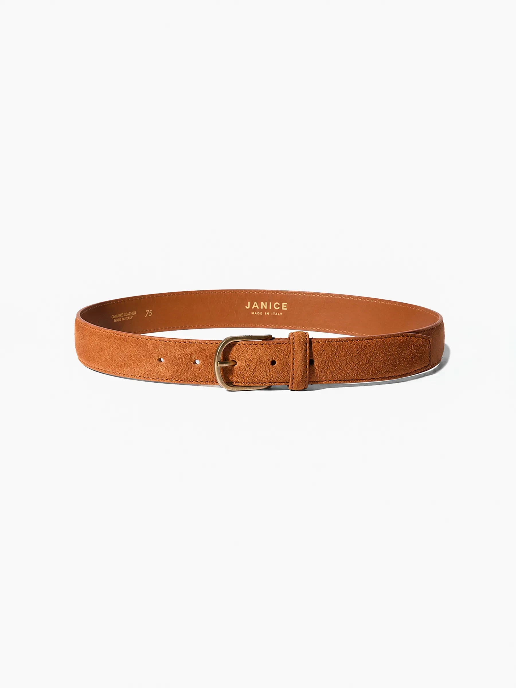 Leren Riem Dames Chase Brass Cognac Suede