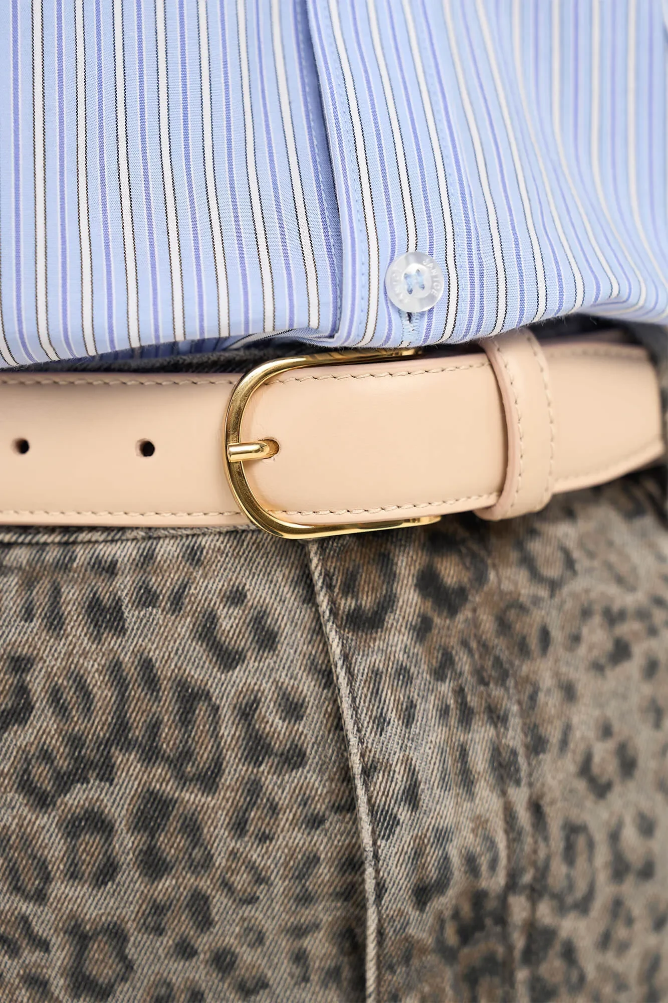Leren Riem Dames Chase Creme