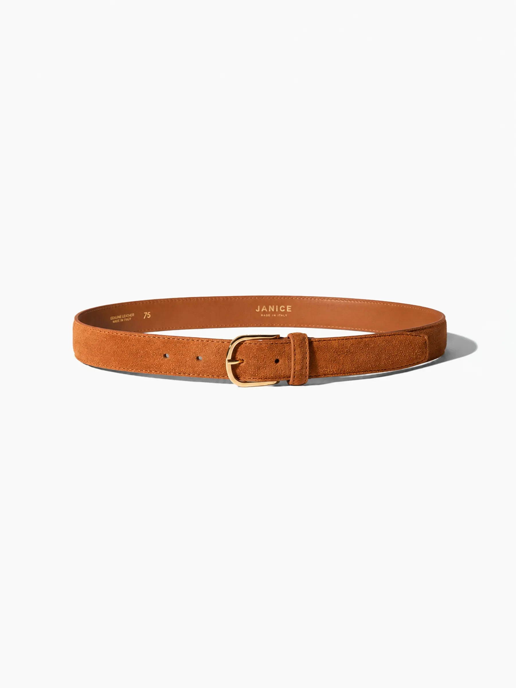 Leren Riem Dames Chase Goud Cognac Suede